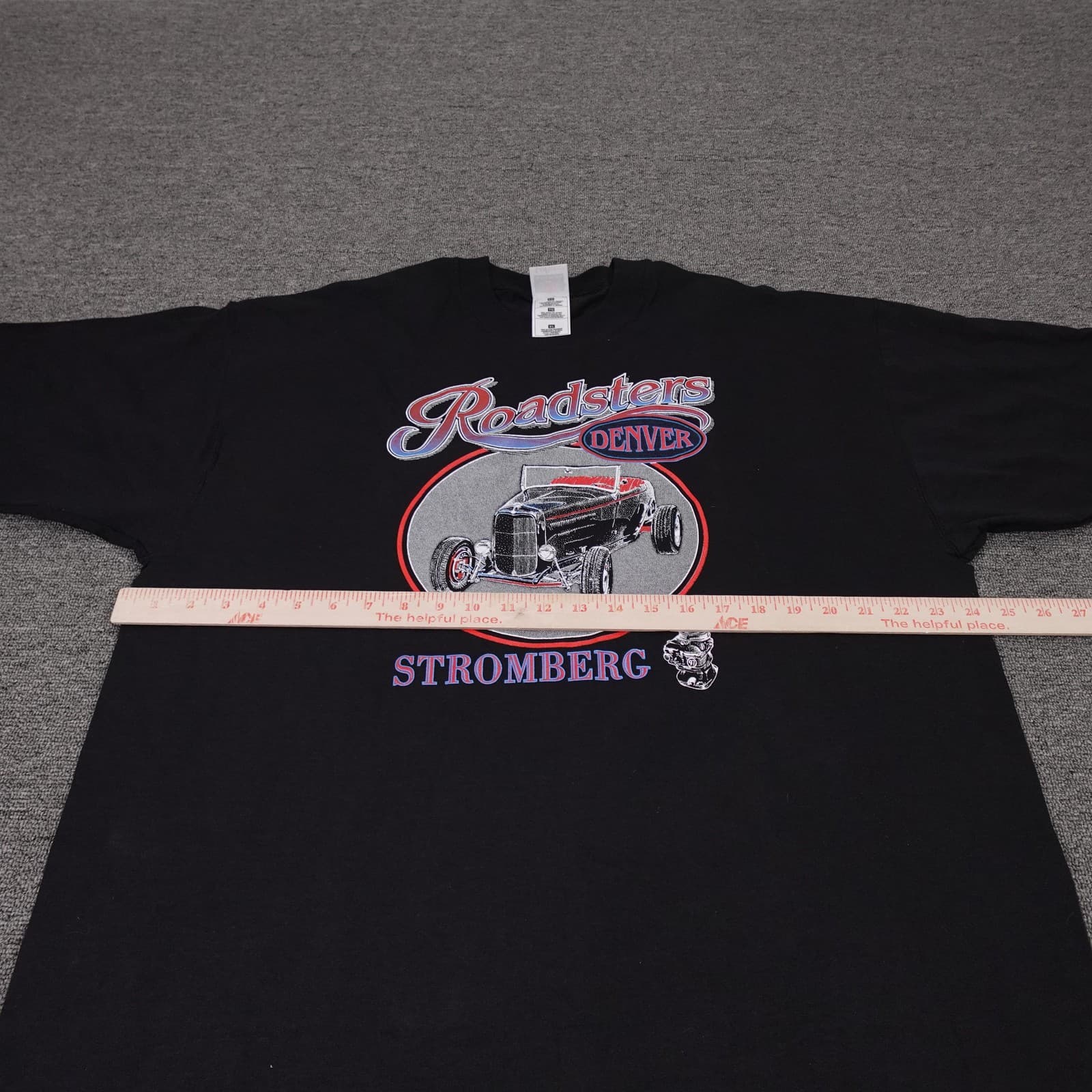 Vintage Roadsters Shirt Mens XL Black Denver Stromberg Hot Rod Car Garage Tee - Thumbnail 5