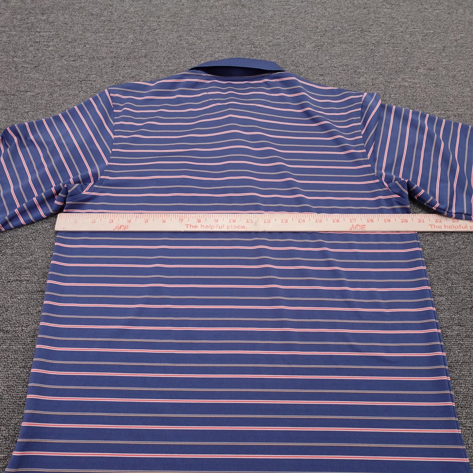 Under Armour Polo Shirt Mens Small Blue Striped Bethpage Black Golf Performance - Thumbnail 5