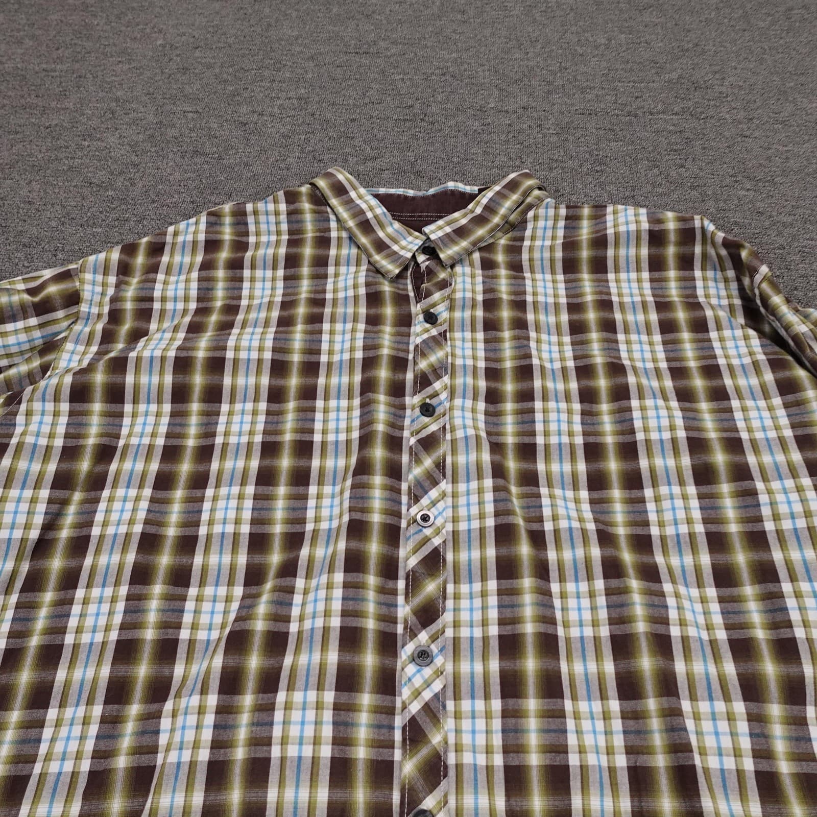 James Tattersall Shirt Mens Big 3XLT Brown Plaid Long Sleeve Button Up Casual - Thumbnail 2