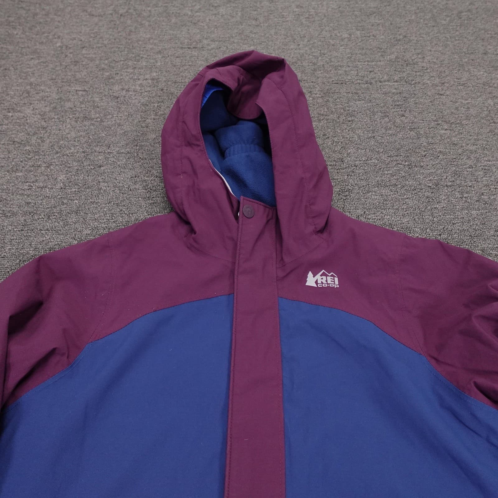 REI Co-op Ski Jacket Girls Medium 10-12 Purple Blue Hooded Insulated Snow - Thumbnail 2