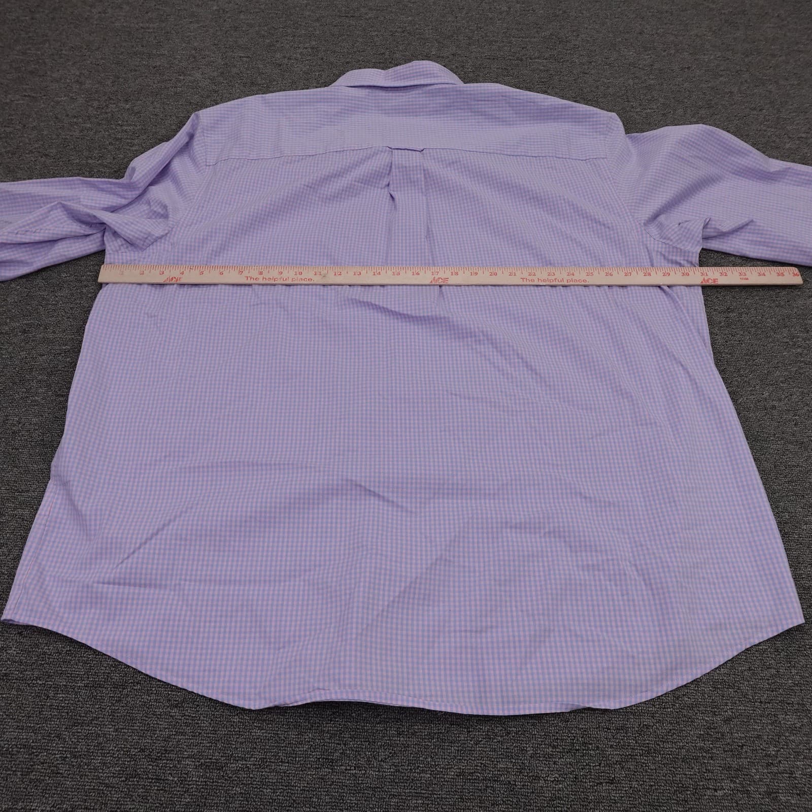 IZOD Shirt Mens 3XLT Purple Check Long Sleeve Button Up Stretch Cotton Casual - Thumbnail 5