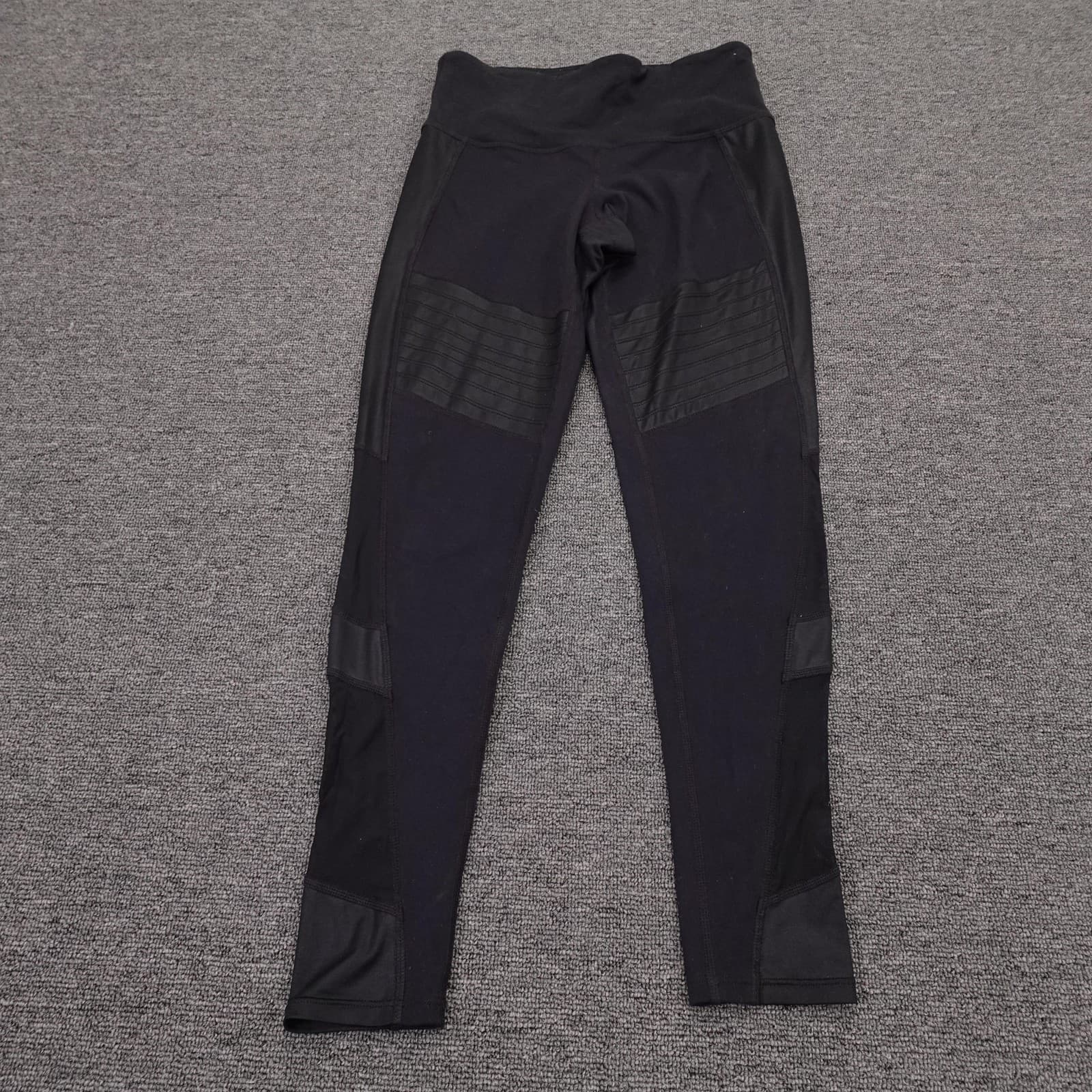 Athleta Leggings Womens XSP Black Moto Panel High Rise Ankle Yoga Athletic