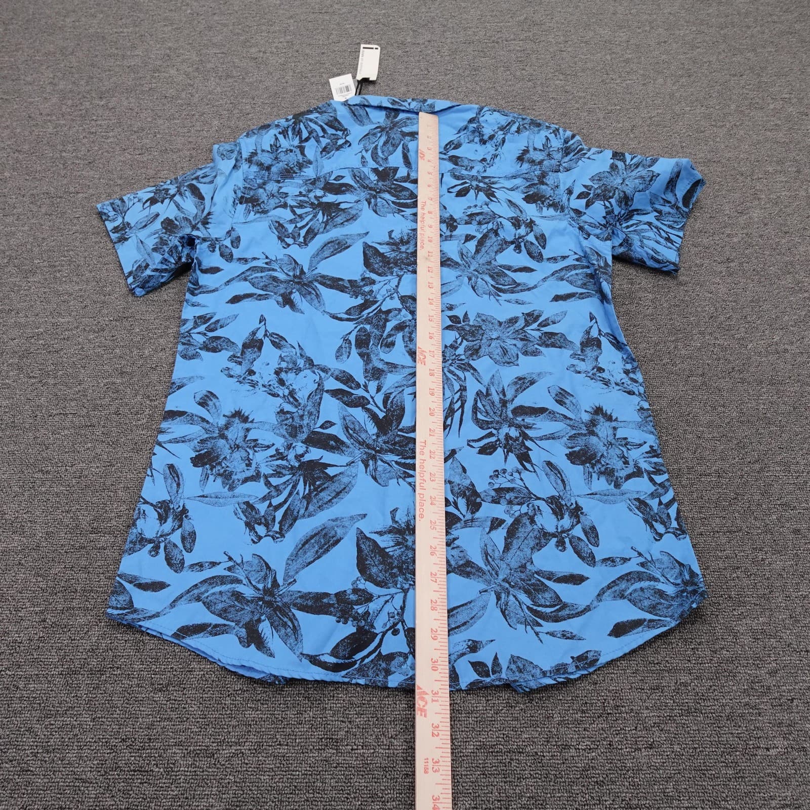 Jeans By Buffalo Shirt Mens Medium Blue Tropical Floral Short Sleeve Button Up - Thumbnail 5
