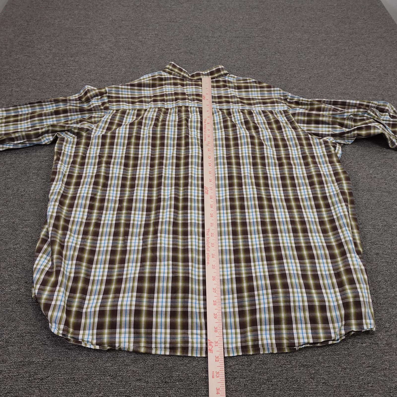 James Tattersall Shirt Mens Big 3XLT Brown Plaid Long Sleeve Button Up Casual - Thumbnail 6