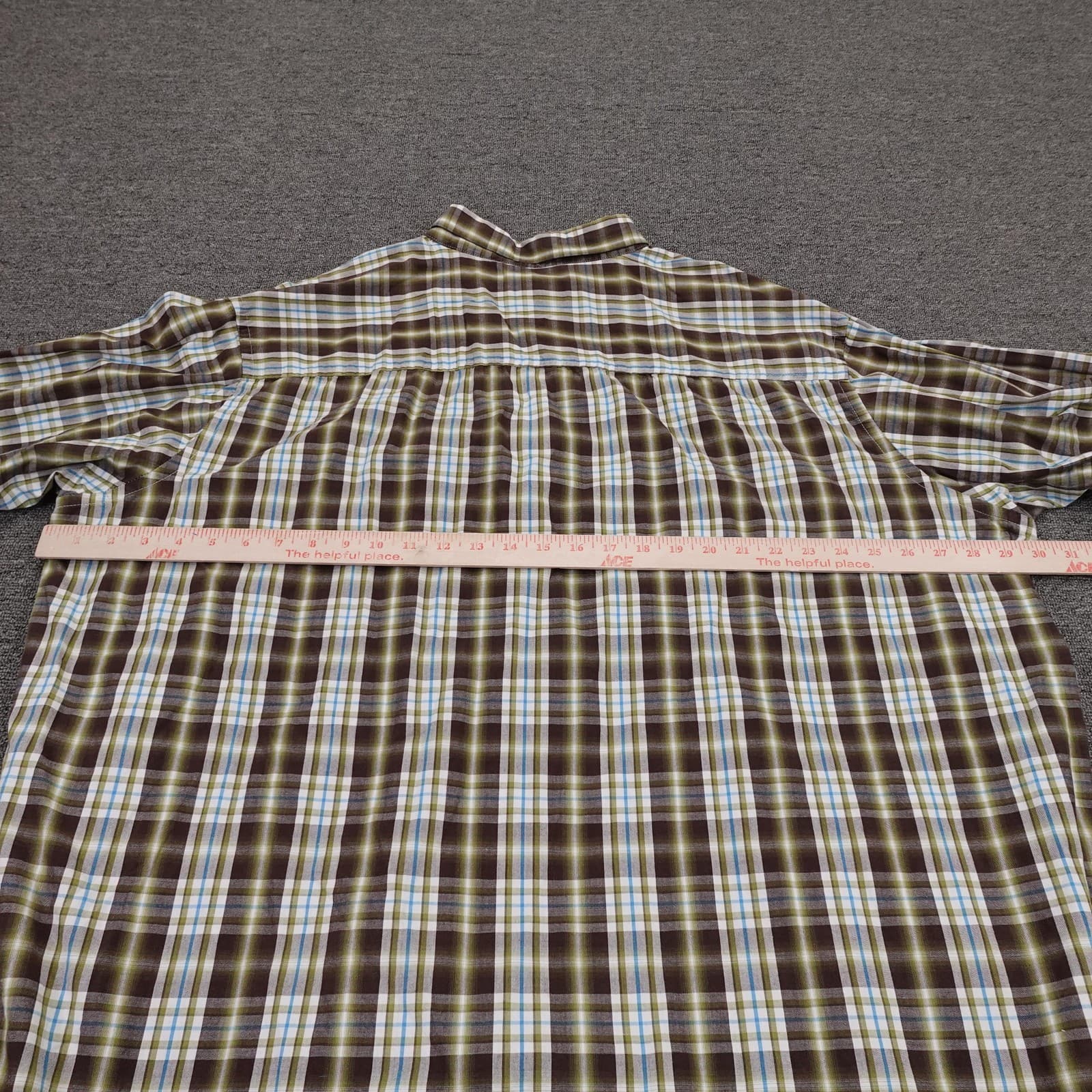 James Tattersall Shirt Mens Big 3XLT Brown Plaid Long Sleeve Button Up Casual - Thumbnail 5