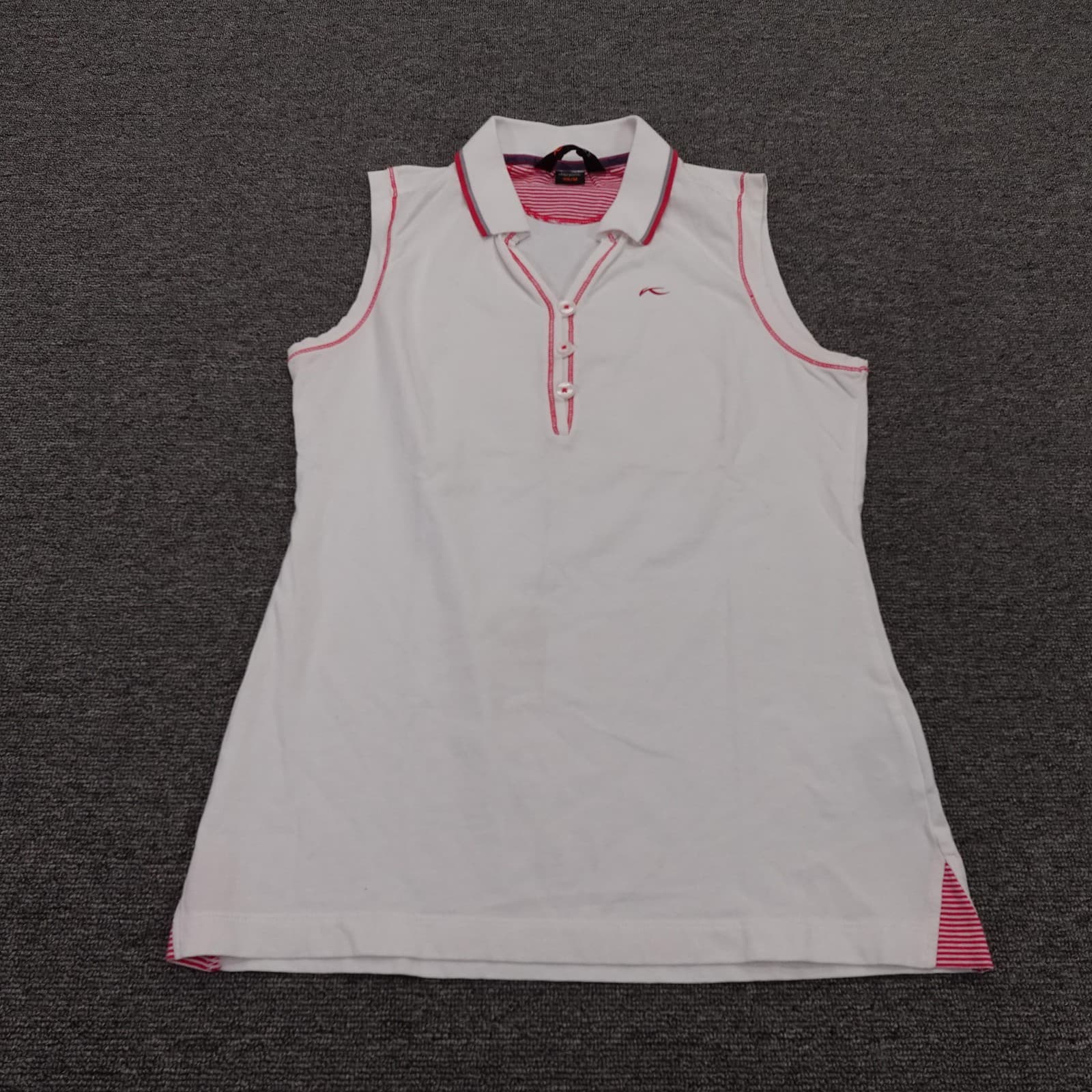 KJUS Polo Shirt Womens Medium White Sleeveless Golf Stretch Jersey Top