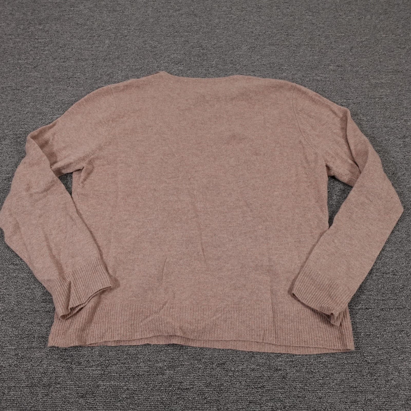 Apt. 9 Sweater Mens XL Beige Argyle V Neck 100% Cashmere Knit Pullover Soft - Thumbnail 8