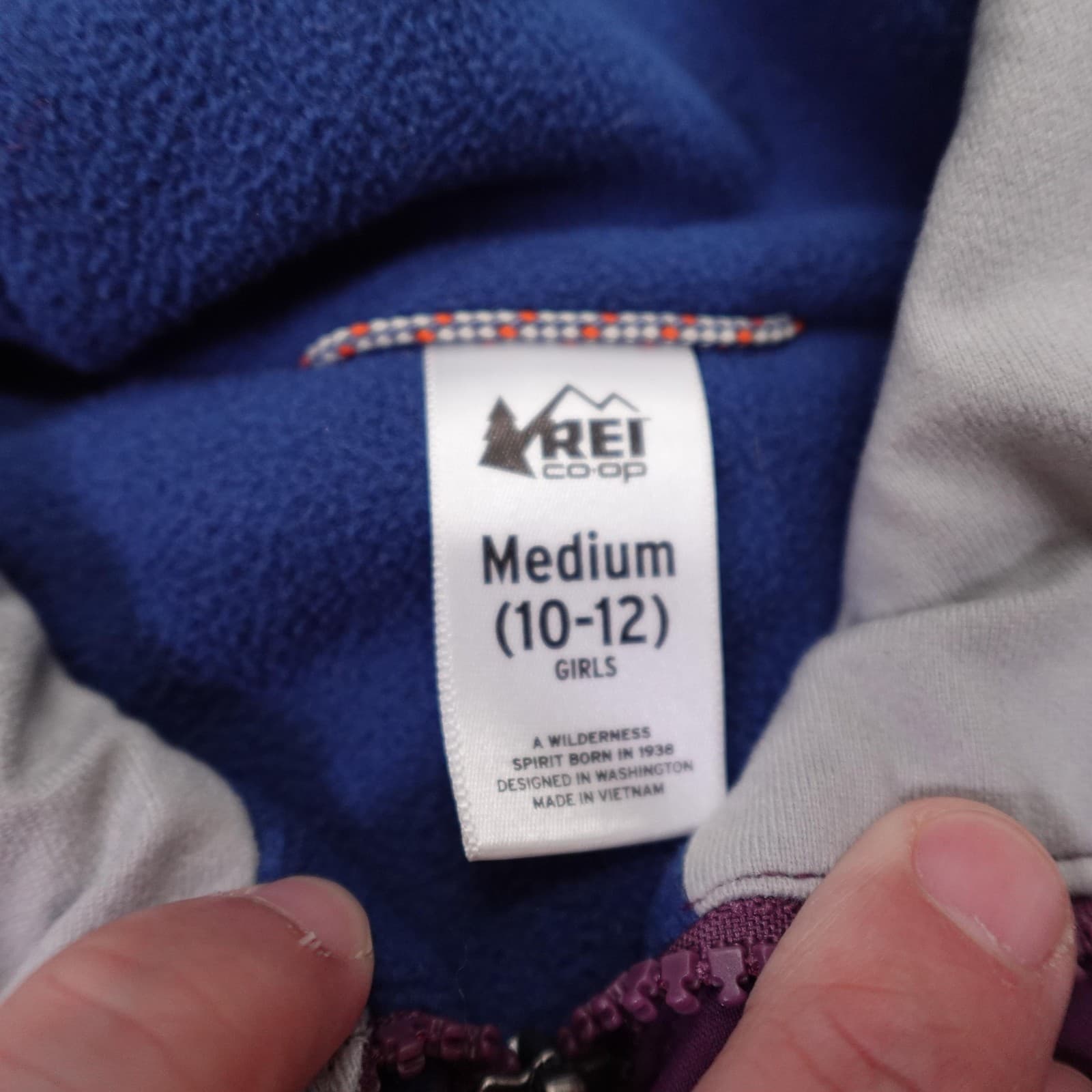 REI Co-op Ski Jacket Girls Medium 10-12 Purple Blue Hooded Insulated Snow - Thumbnail 4