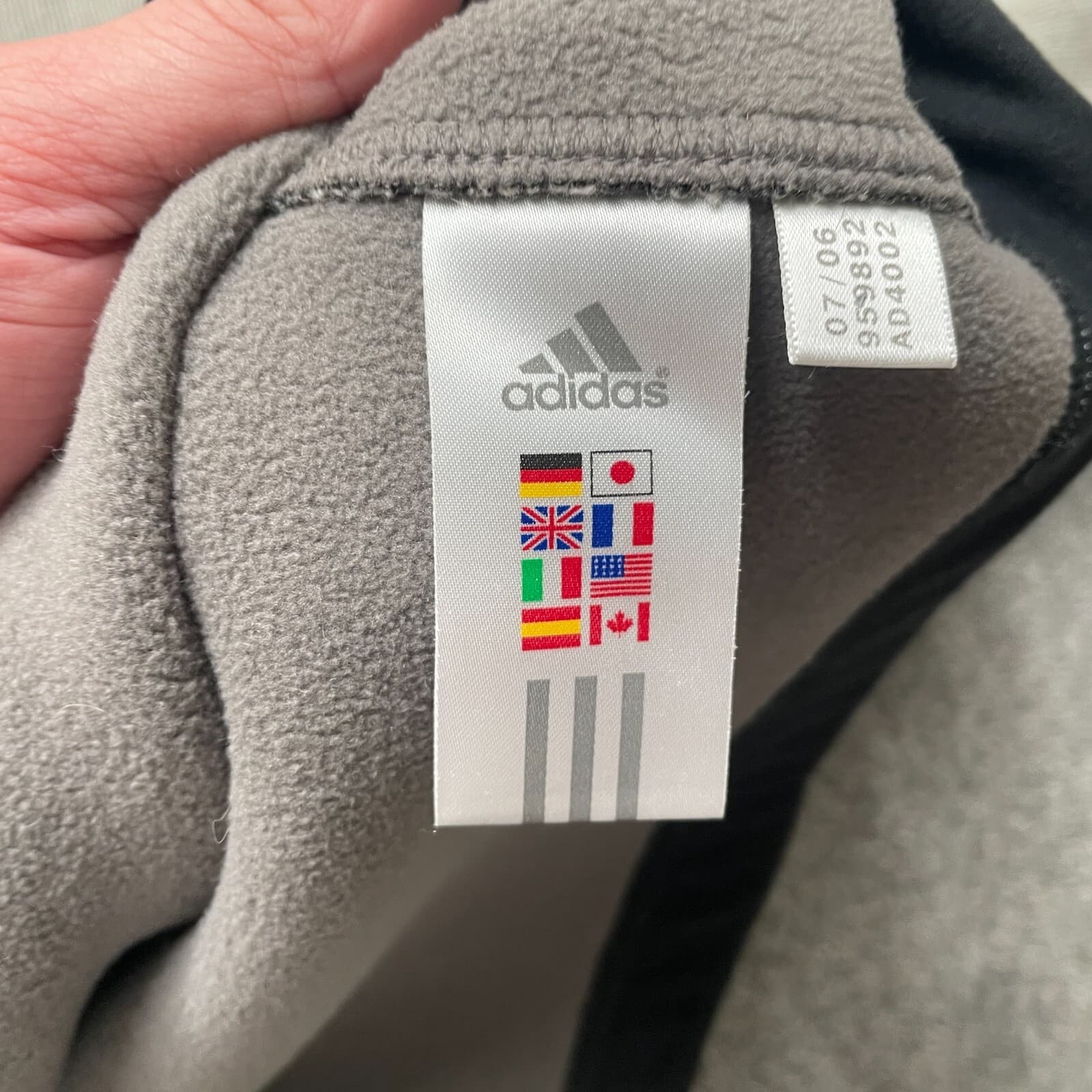 VINTAGE Adidas Sweater Adult 2XL XXL Gray 1/4 Zip Wool Blend Sweatshirt Y2k - Thumbnail 8
