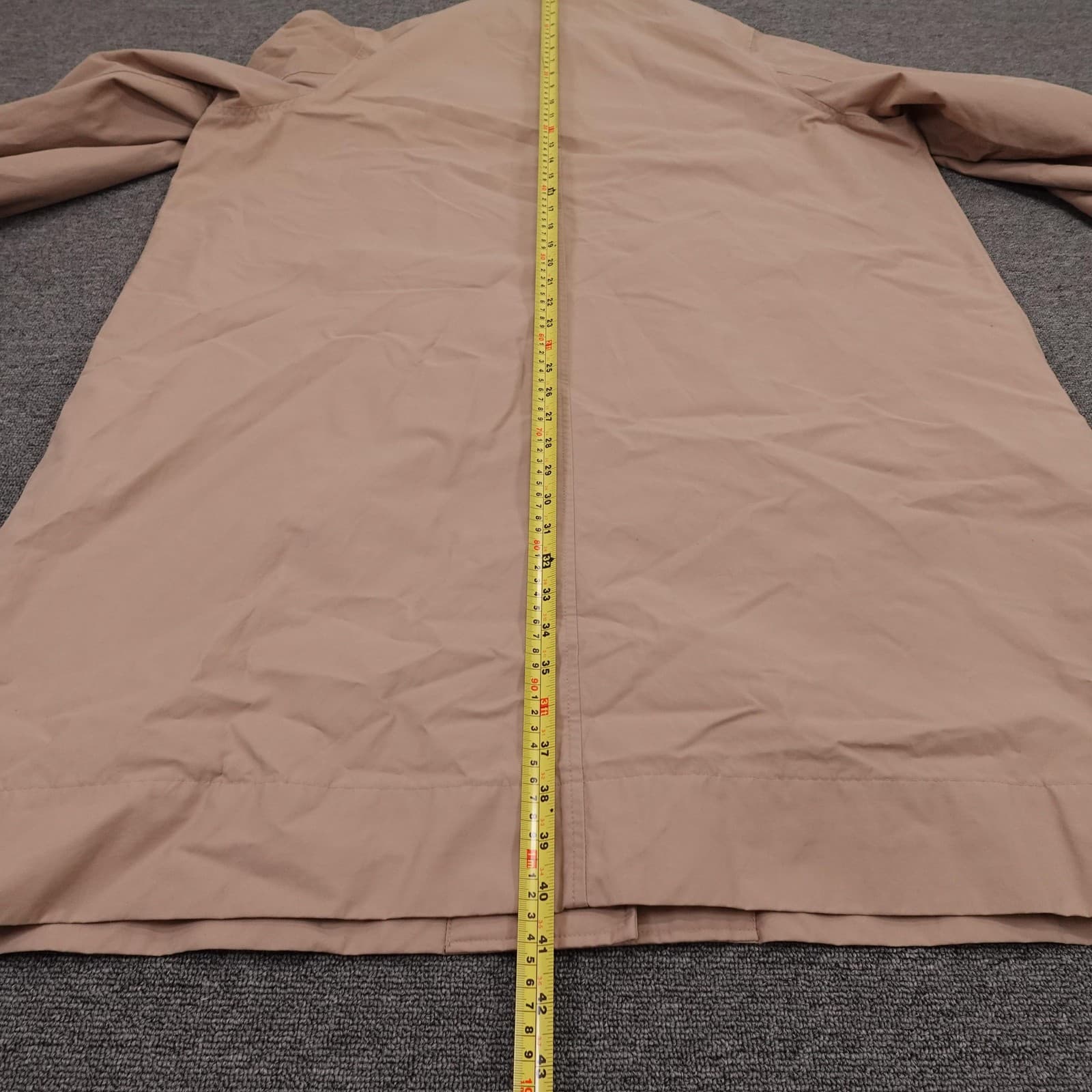 Old Navy Coat Womens XXL Beige Water Resistant Twill Long Rain Button Front - Thumbnail 7