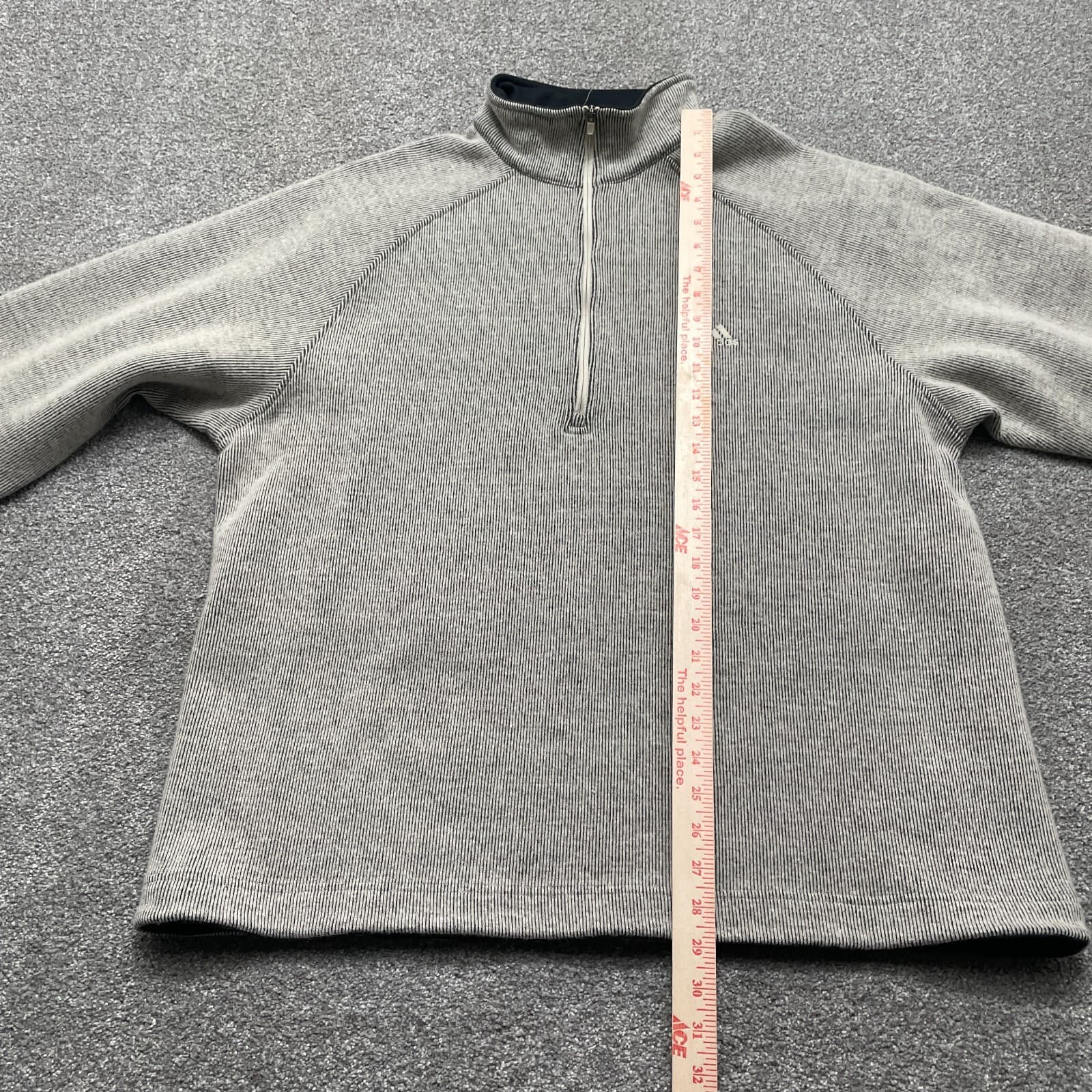 VINTAGE Adidas Sweater Adult 2XL XXL Gray 1/4 Zip Wool Blend Sweatshirt Y2k - Thumbnail 6