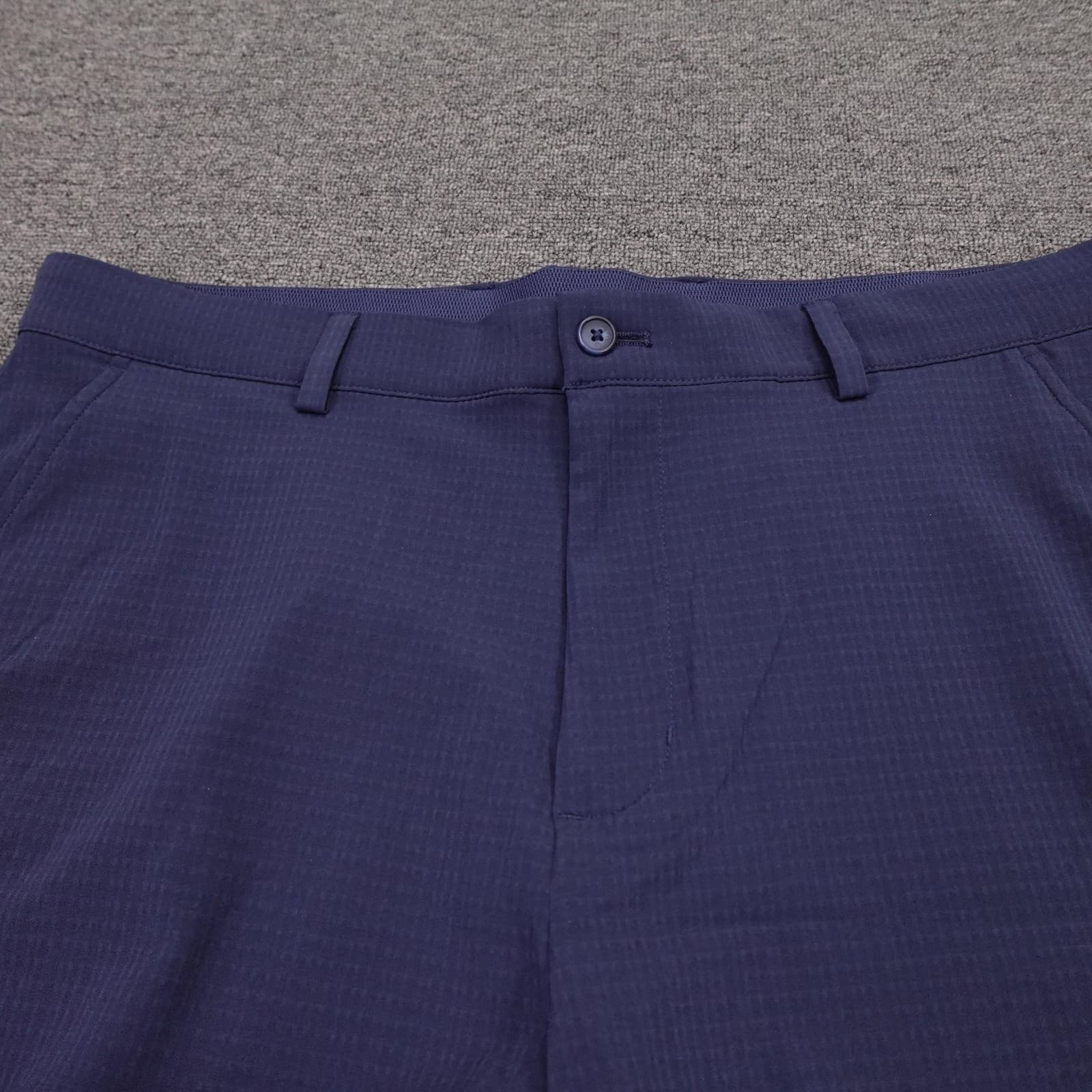 Greg Norman Shorts Mens 36 Blue Microfiber Chino Stretch 10 Inseam Golf Casual - Thumbnail 2