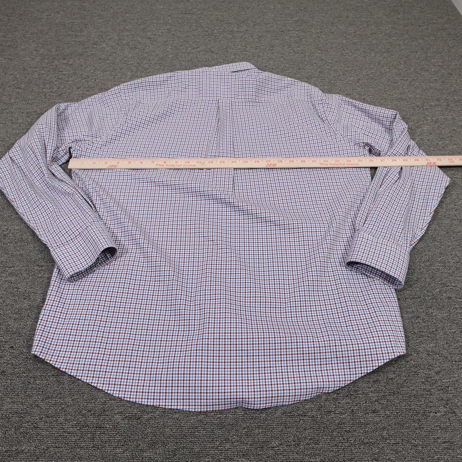 Peter Millar Shirt Mens XL Blue Check Stretch Button Front Long Sleeve Casual - Thumbnail 3