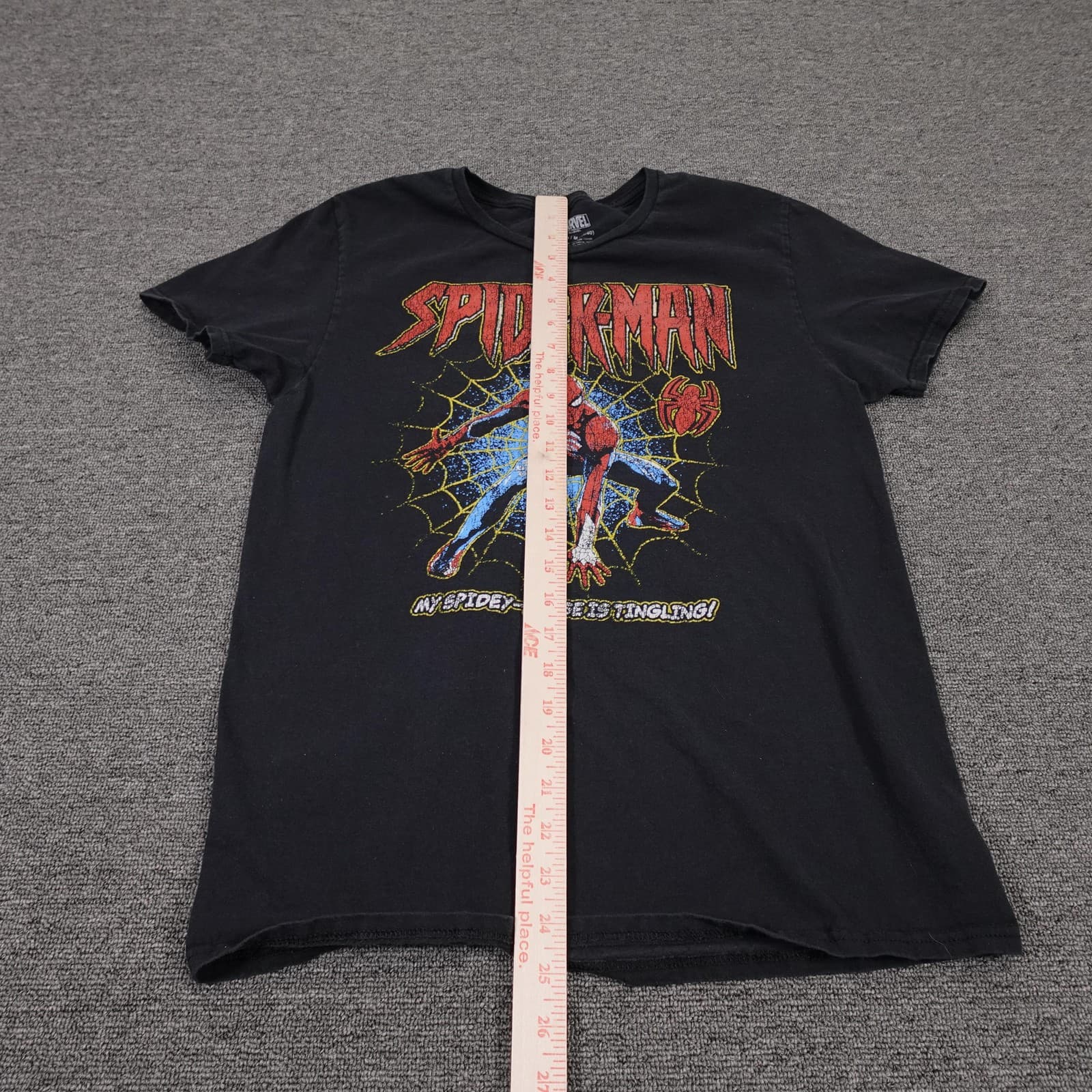 Spider-Man Marvel Shirt Mens Medium Black Graphic Tee My Spidey Sense Tingling - Thumbnail 6