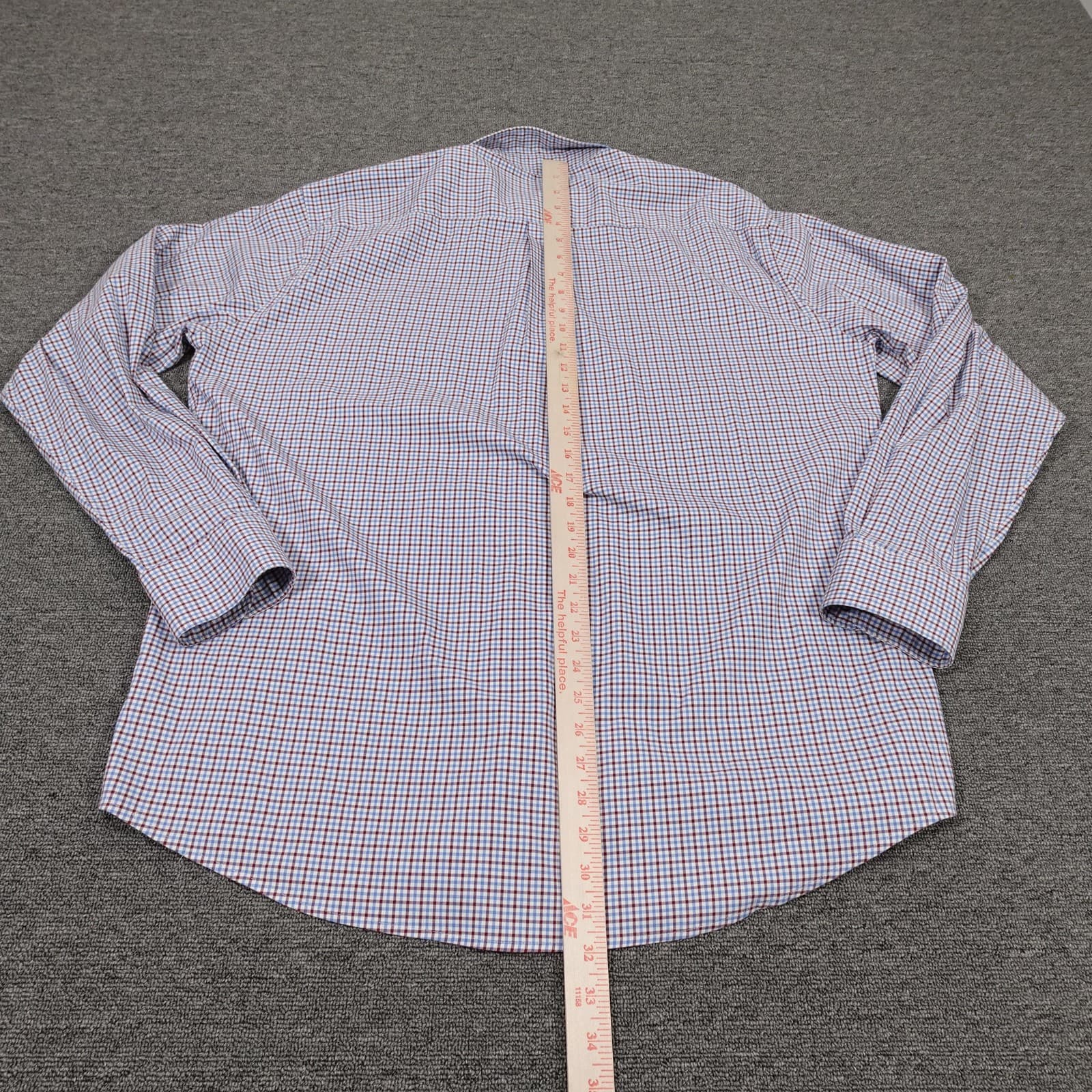 Peter Millar Shirt Mens XL Blue Check Stretch Button Front Long Sleeve Casual - Thumbnail 4