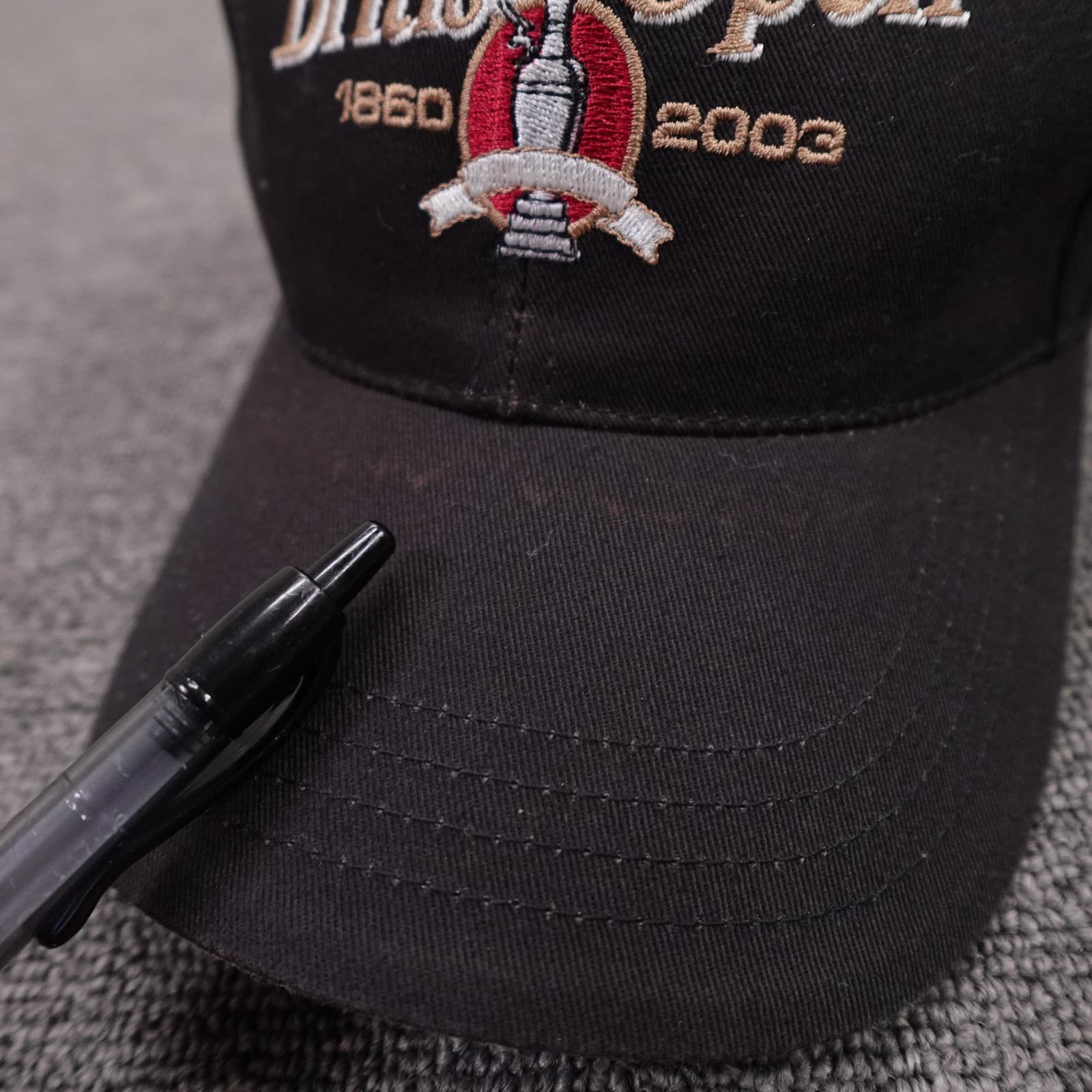 Vintage British Open Hat Cap Strap Back Mens One Size Black Golf Imperial 2003 - Thumbnail 3