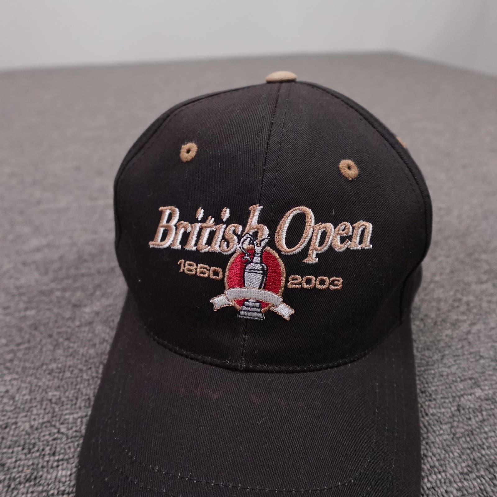 Vintage British Open Hat Cap Strap Back Mens One Size Black Golf Imperial 2003 - Thumbnail 2