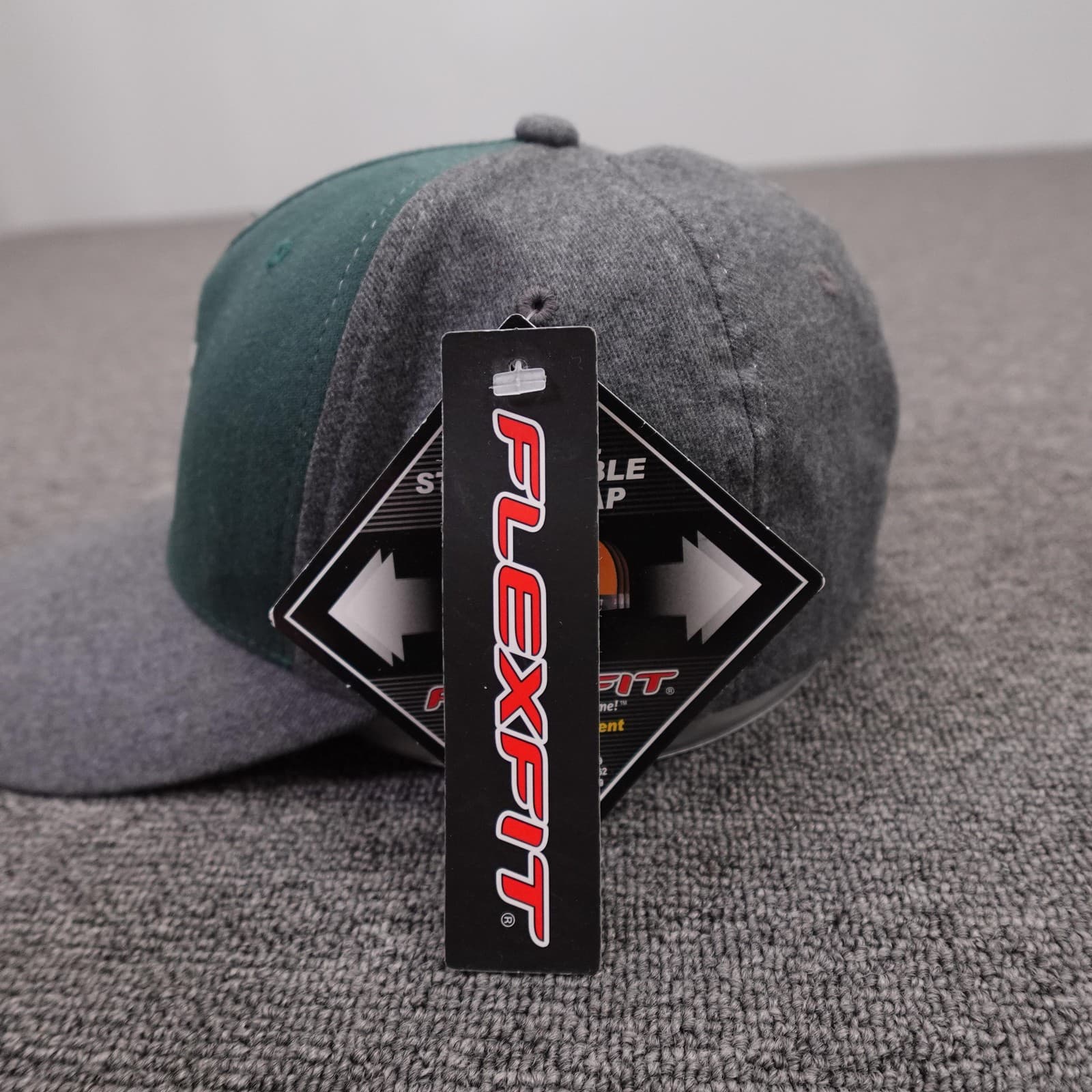 Hyperlite Hat Cap Fitted Mens L Gray Green Flexfit Baseball Logo Stretch Twill - Thumbnail 4
