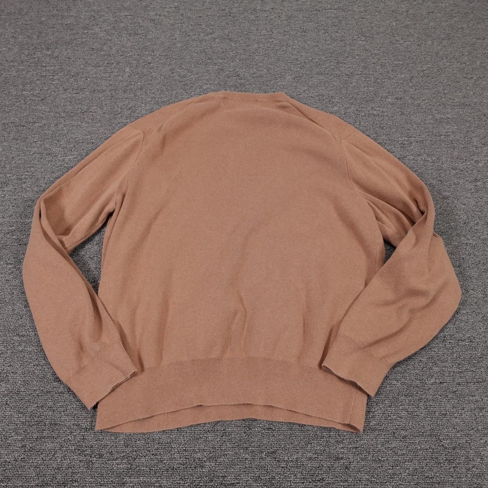 Polo By Ralph Lauren Sweater Mens Large Beige V Neck Pima Cotton Pullover Knit - Thumbnail 6