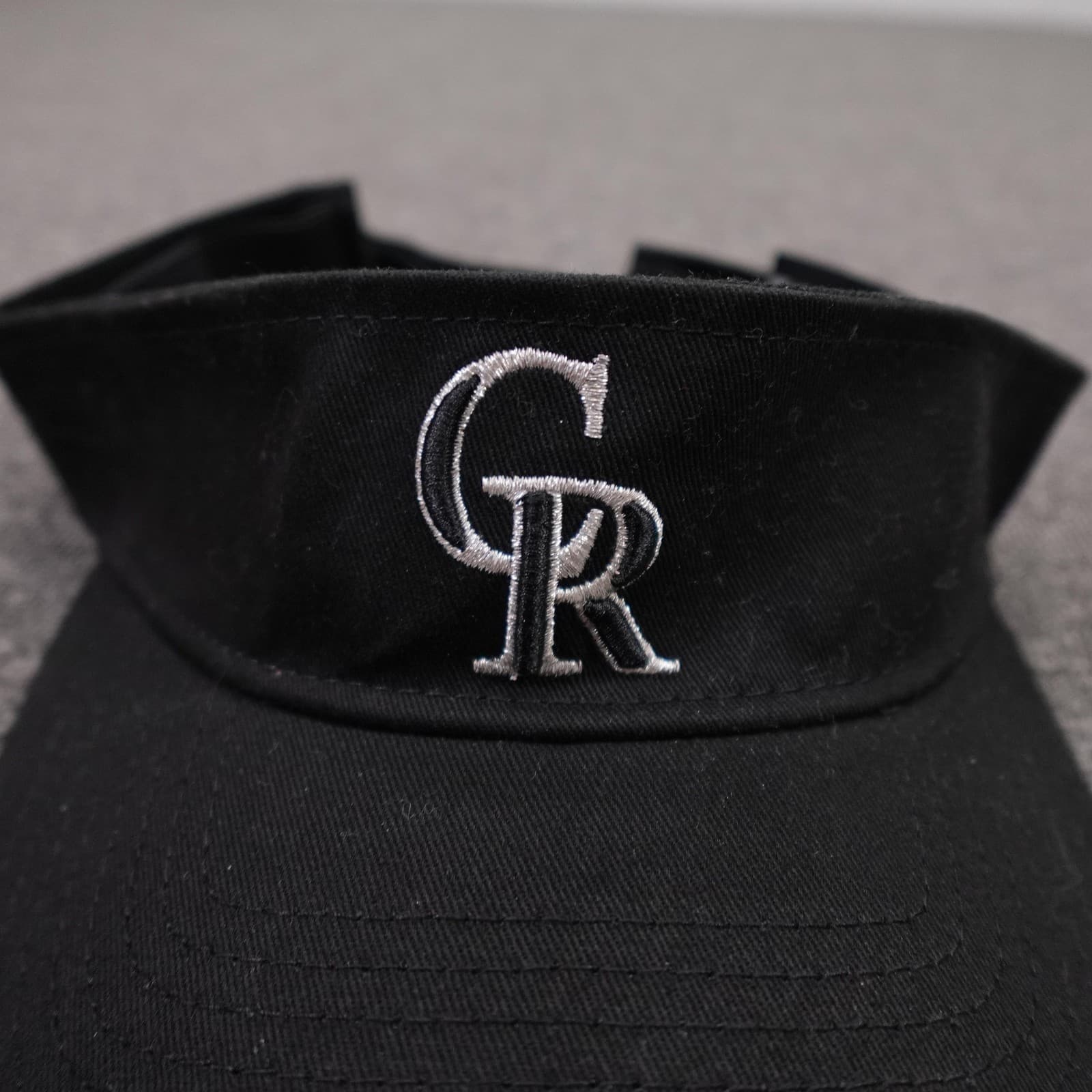 Colorado Rockies Hat Visor Strap Back Mens One Size Black MLB Baseball New Era - Thumbnail 2