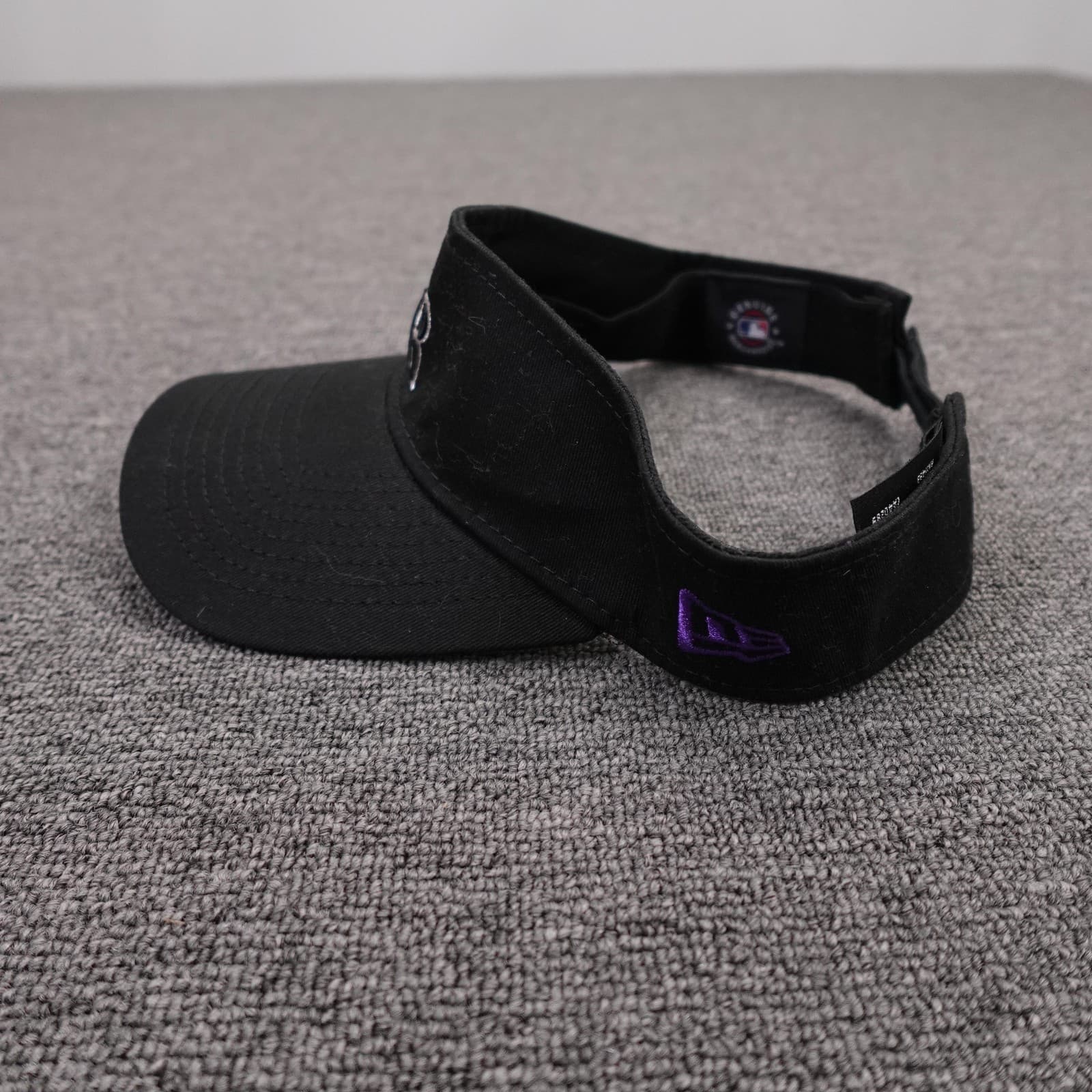 Colorado Rockies Hat Visor Strap Back Mens One Size Black MLB Baseball New Era - Thumbnail 3
