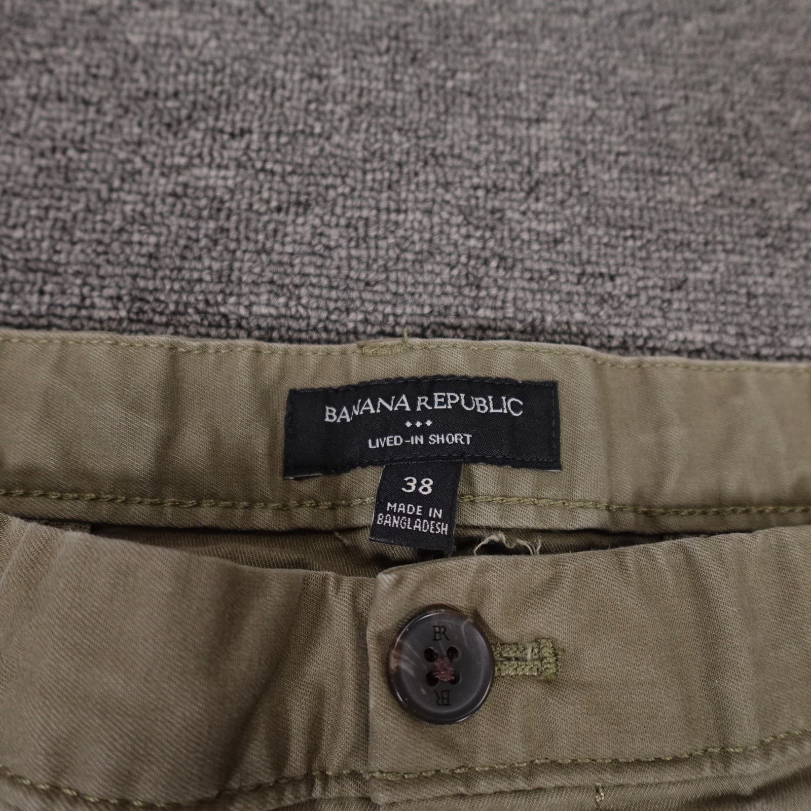 Banana Republic Shorts Mens 38 Beige Lived-In Chino Stretch 11 Inseam Casual - Thumbnail 3