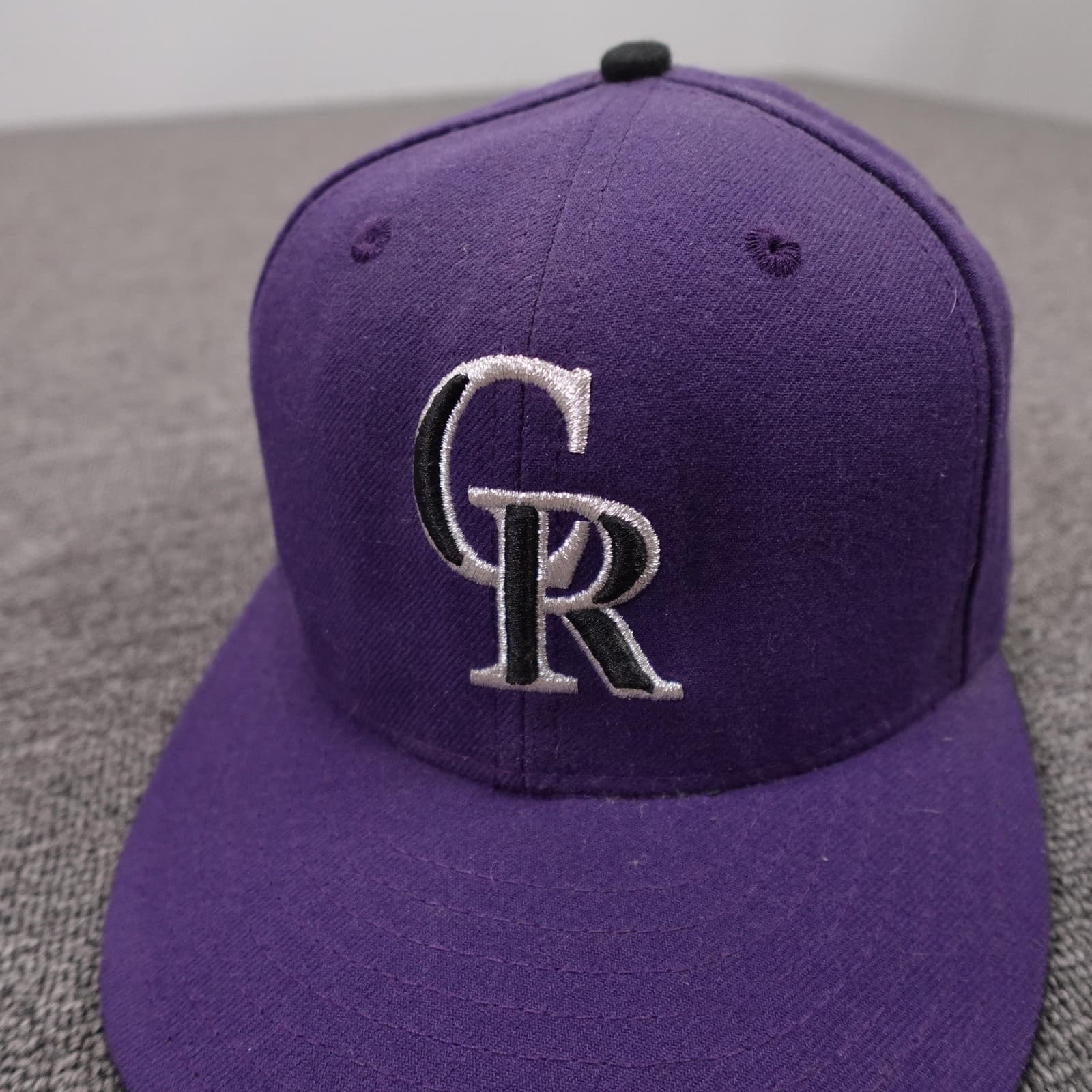 Colorado Rockies Hat Cap Fitted Mens 7 Purple MLB Baseball 59FIFTY New Era - Thumbnail 2