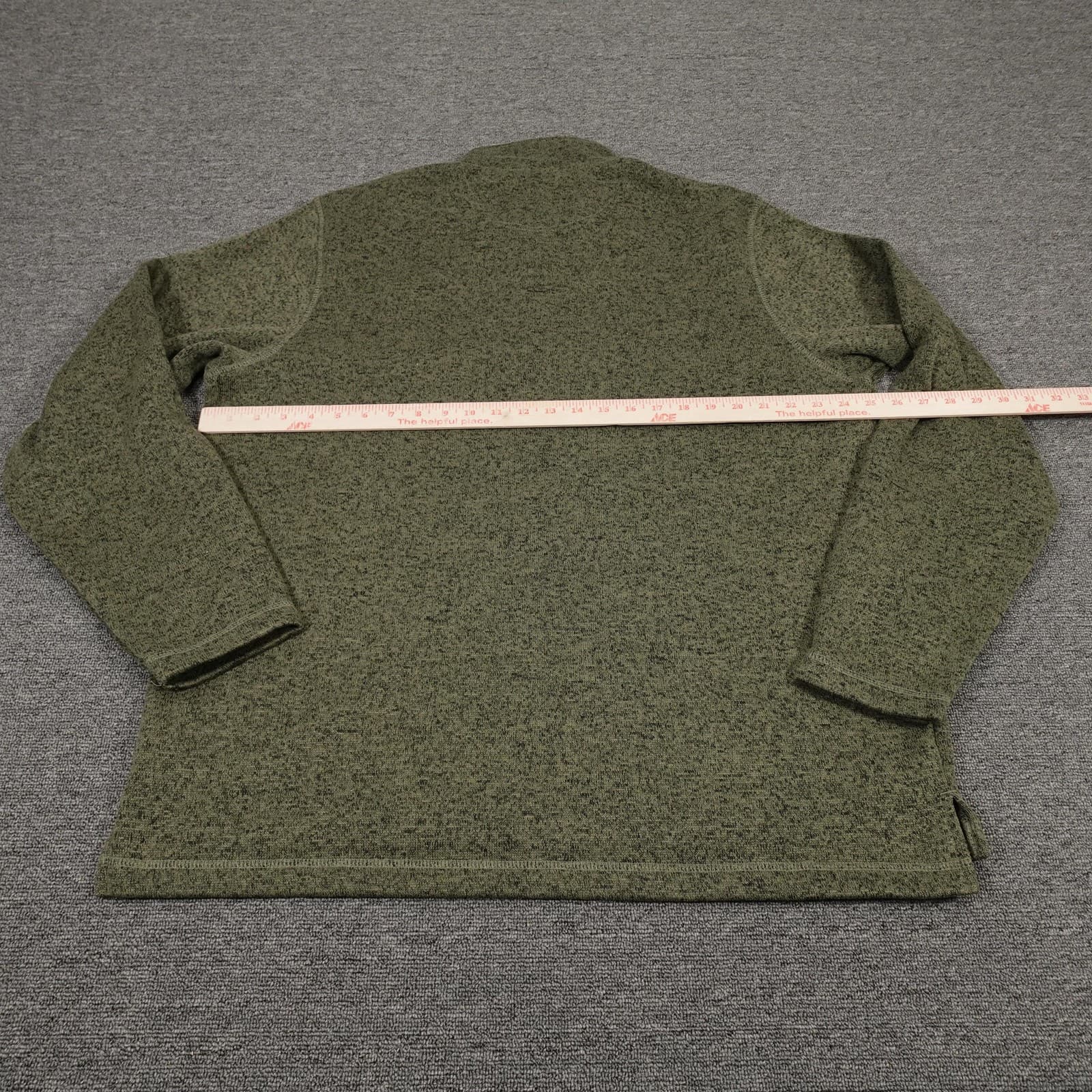 Wrangler Sweater Mens XL Green Fleece Quarter Zip Mock Neck Pullover Outdoor - Thumbnail 4