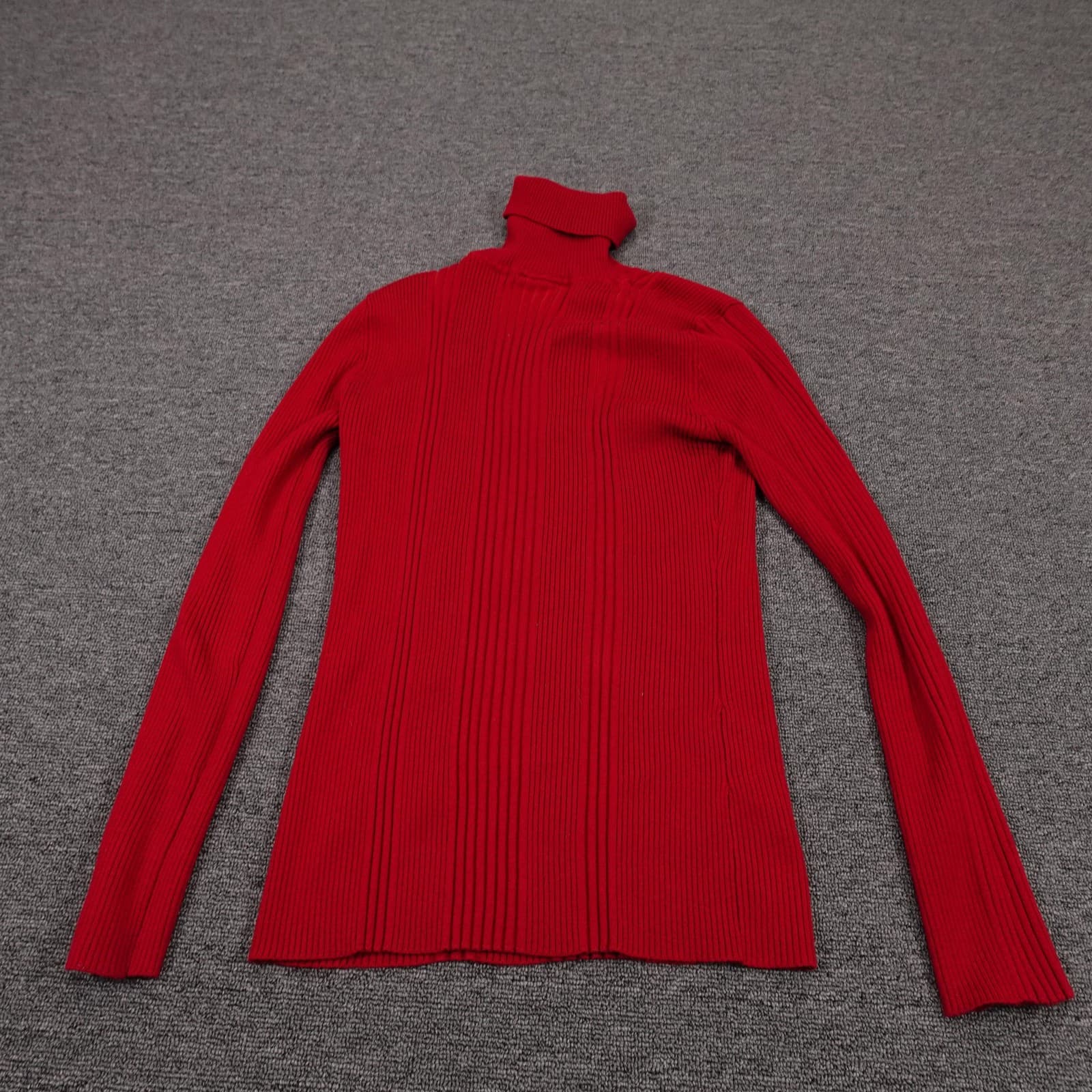 Vintage It's Our Time Sweater Womens XL Red Rayon Blend Ribbed Turtleneck Y2K - Thumbnail 3