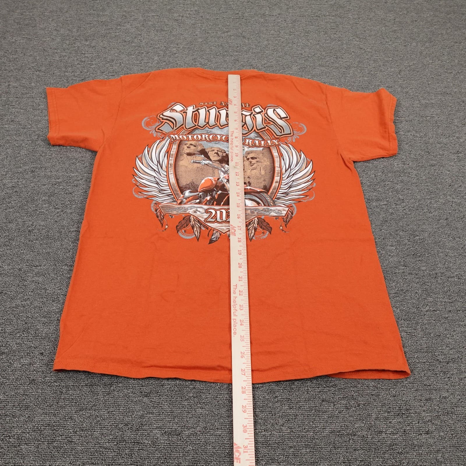Sturgis Shirt Mens Large Orange 2021 Motorcycle Rally Mount Rushmore Graphic Tee - Thumbnail 5