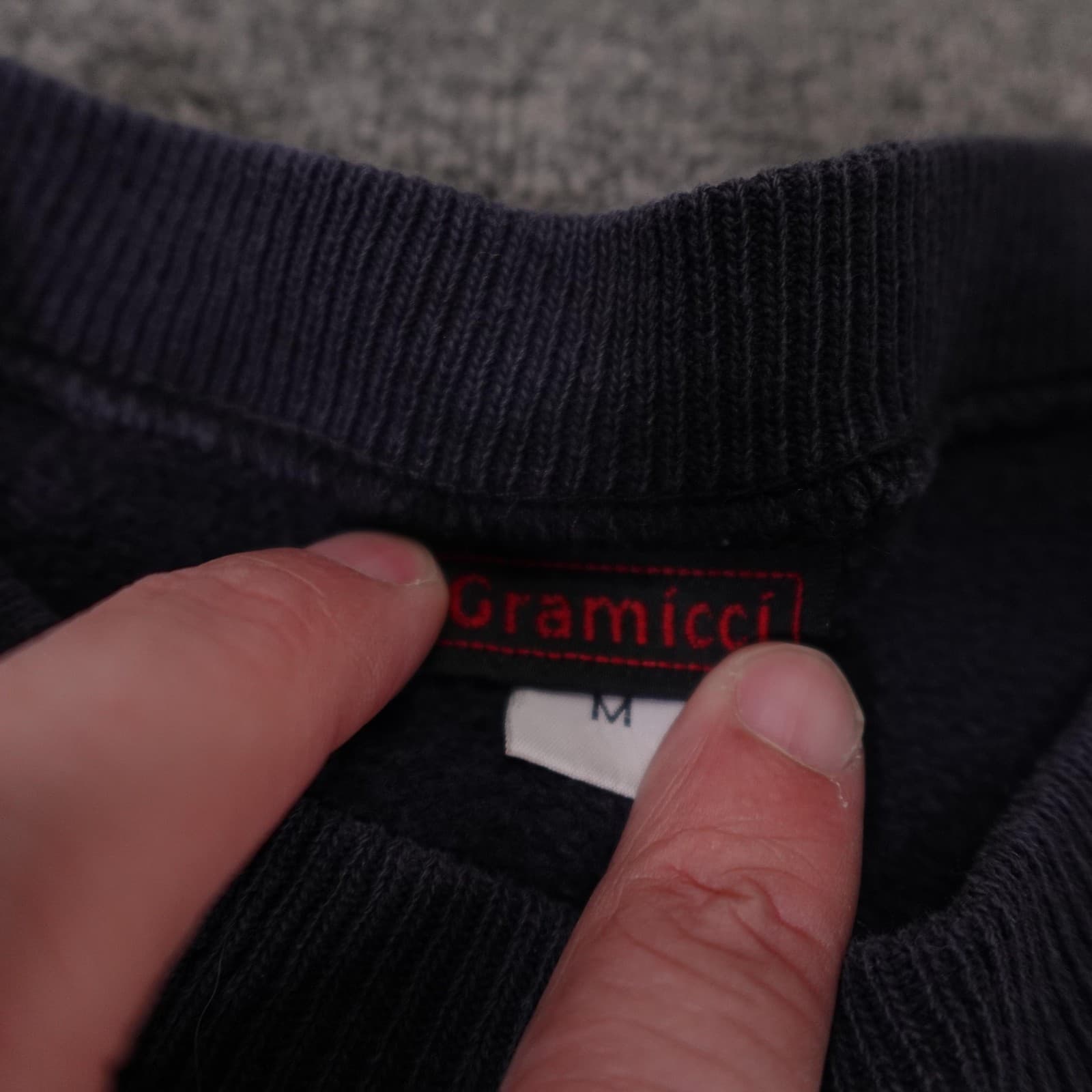 Vintage Gramicci Sweatshirt Mens Medium Blue Heavyweight Fleece Pocket USA 90s - Thumbnail 5