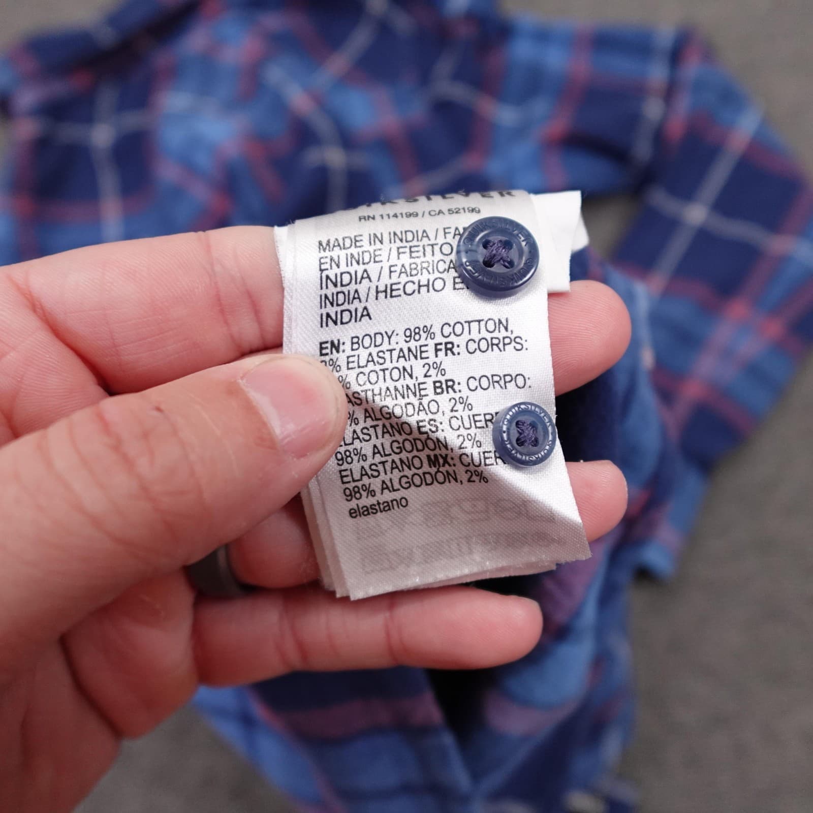 Quiksilver Shirt Mens Medium Blue Plaid Flannel Long Sleeve Button Up Casual - Thumbnail 6
