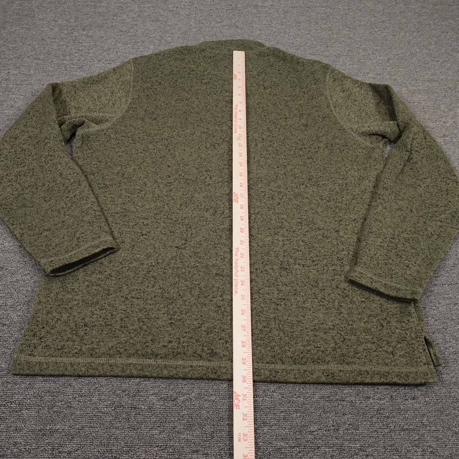 Wrangler Sweater Mens XL Green Fleece Quarter Zip Mock Neck Pullover Outdoor - Thumbnail 5