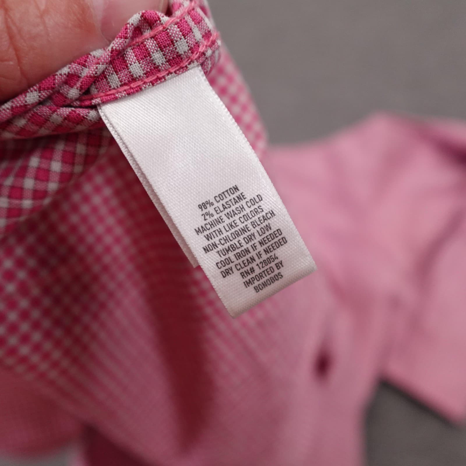Bonobos Shirt Mens Large Pink Check Long Sleeve Button Up Slim Fit Stretch Woven - Thumbnail 6