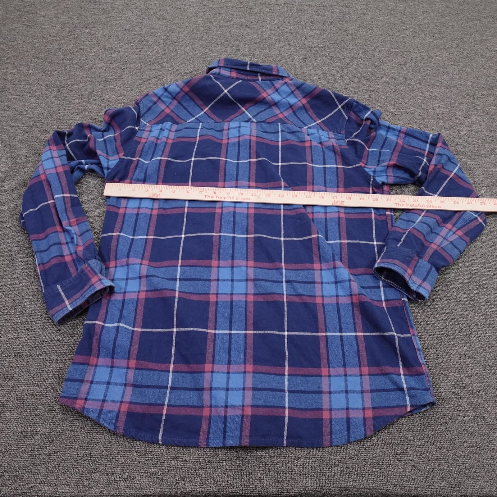 Quiksilver Shirt Mens Medium Blue Plaid Flannel Long Sleeve Button Up Casual - Thumbnail 4