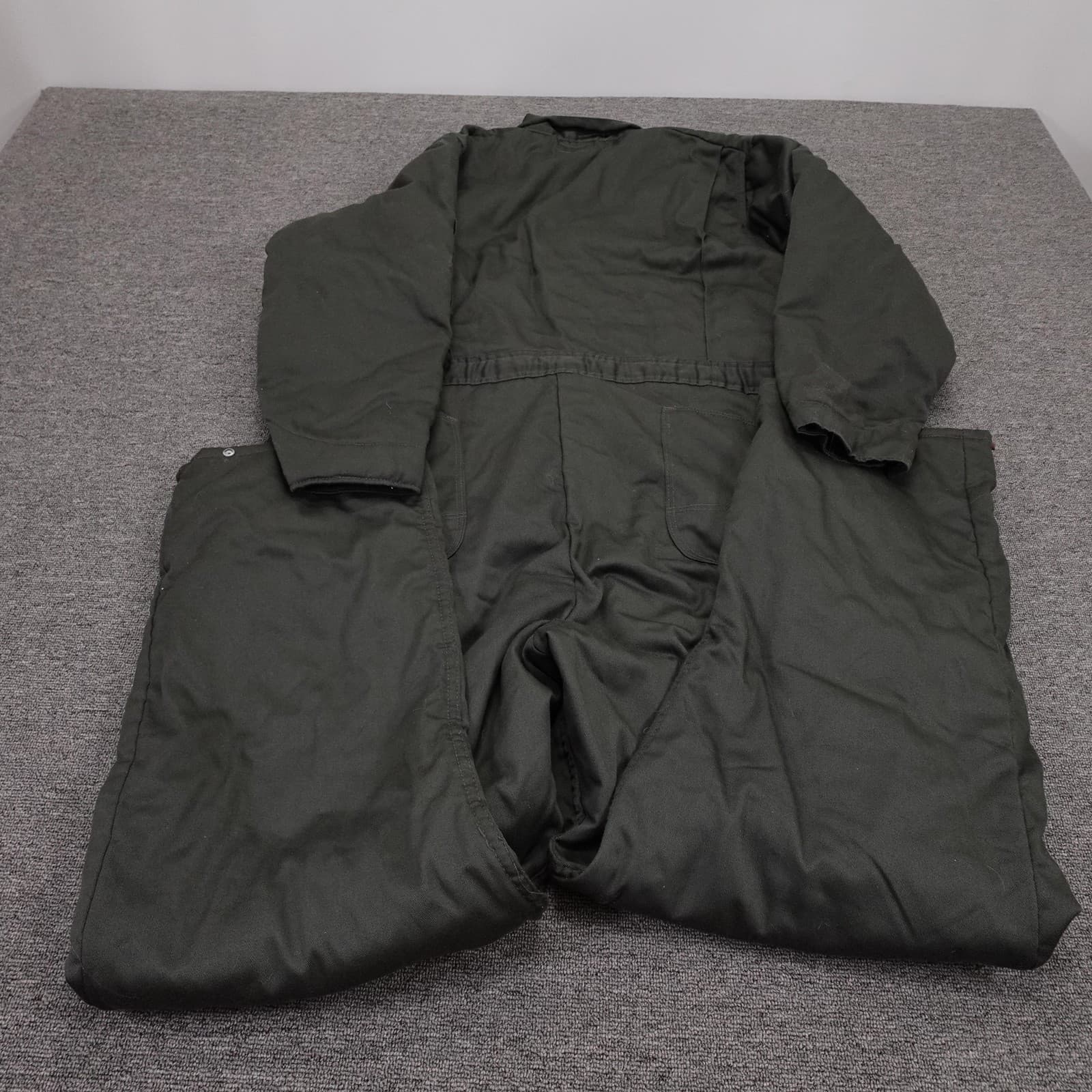 Vintage Flight-Master Coveralls Mens XL Long Green Canvas Insulated Workwear USA - Thumbnail 6