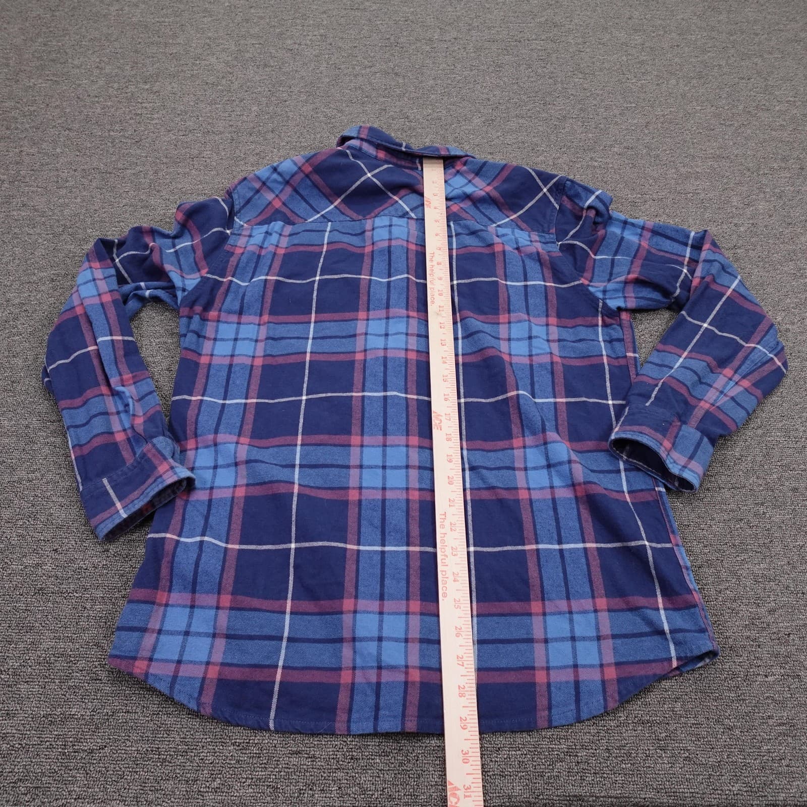 Quiksilver Shirt Mens Medium Blue Plaid Flannel Long Sleeve Button Up Casual - Thumbnail 5