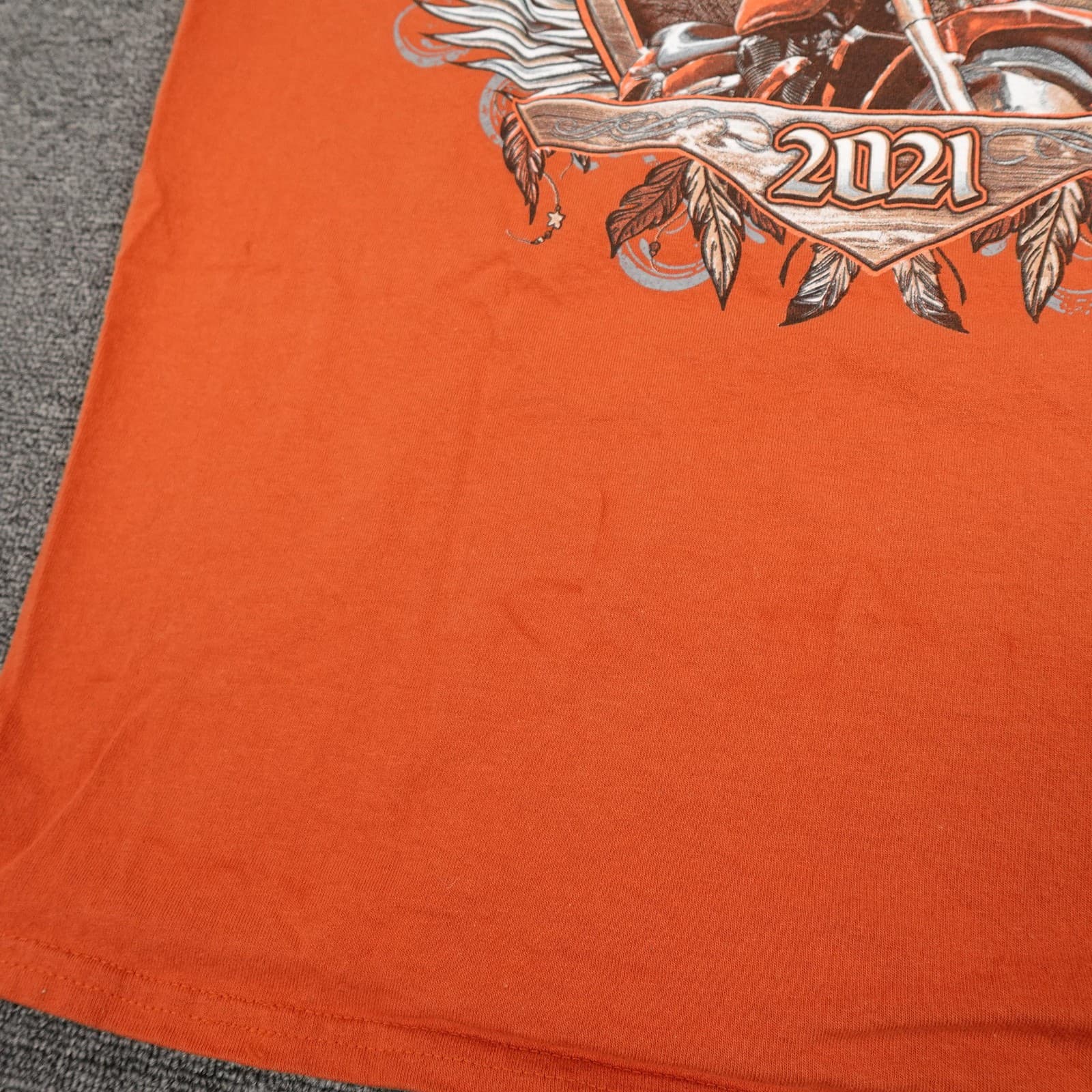 Sturgis Shirt Mens Large Orange 2021 Motorcycle Rally Mount Rushmore Graphic Tee - Thumbnail 3