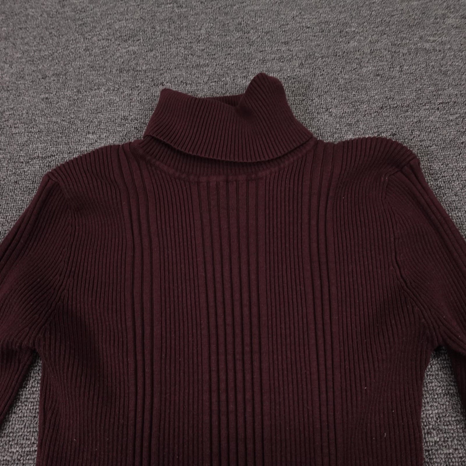 It's Our Time Sweater Womens L Red Rayon Blend Ribbed Tight Knit Pullover Y2K - Thumbnail 2