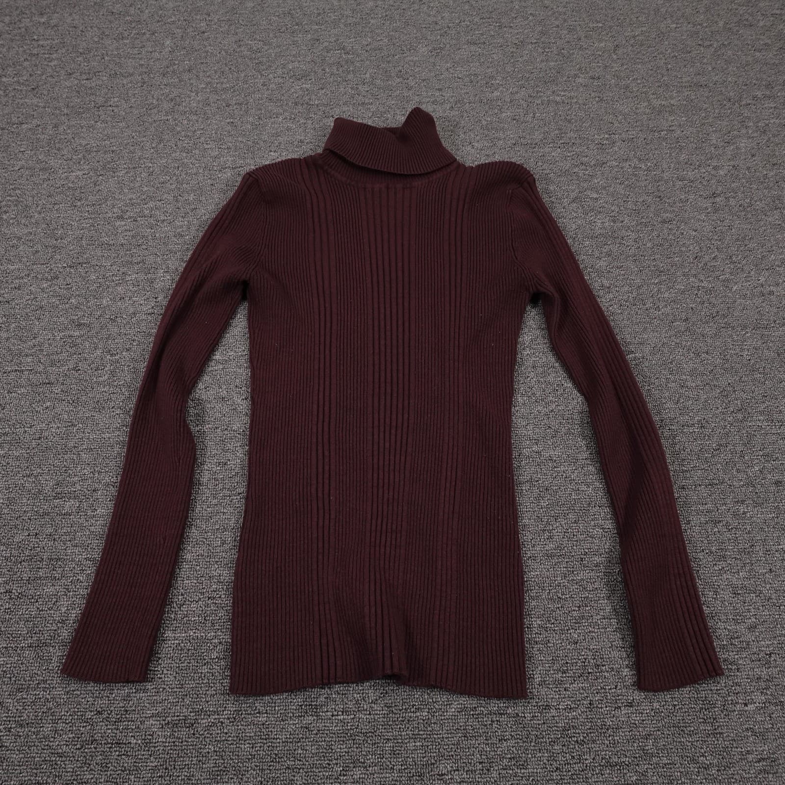 It's Our Time Sweater Womens L Red Rayon Blend Ribbed Tight Knit Pullover Y2K
