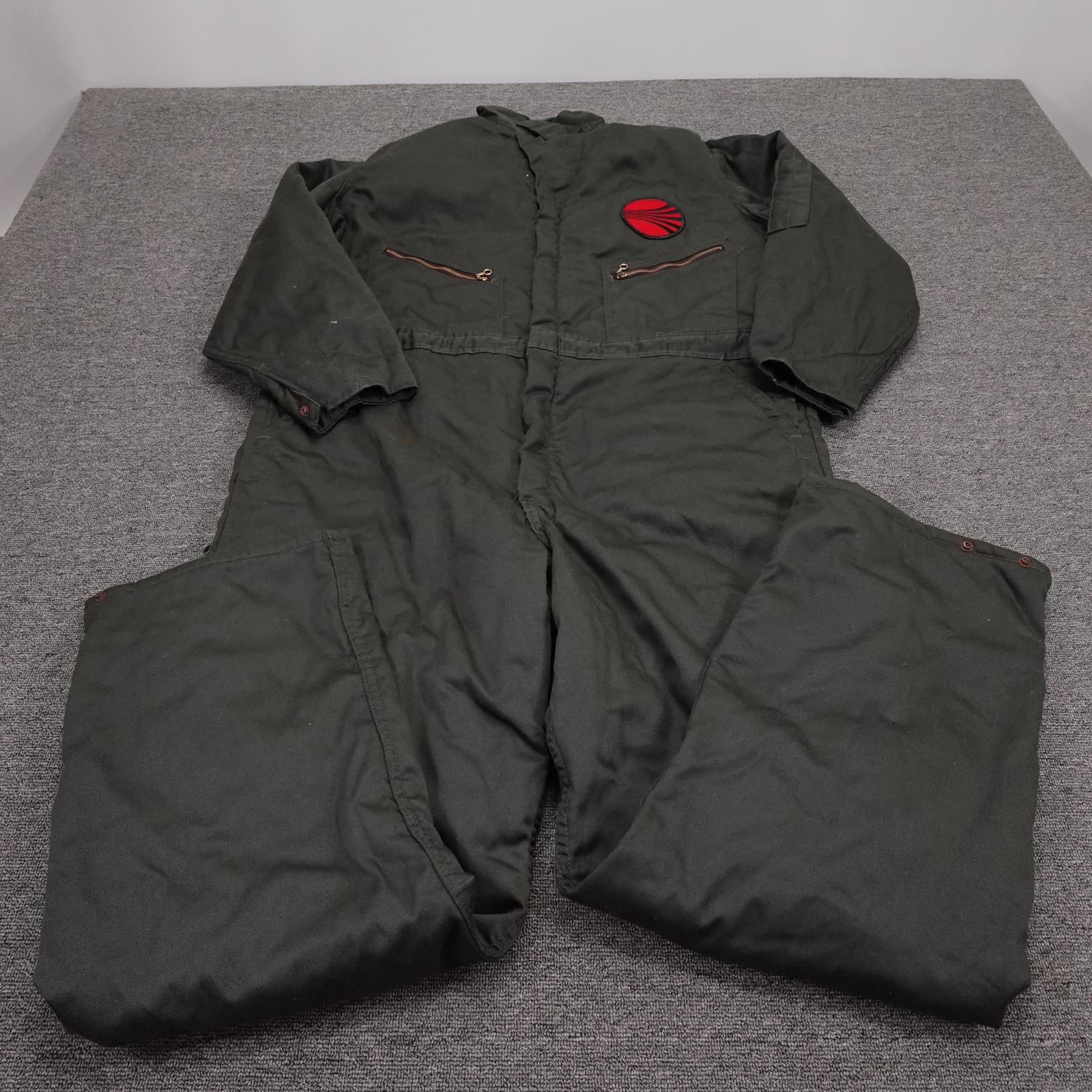 Vintage Flight-Master Coveralls Mens XL Long Green Canvas Insulated Workwear USA
