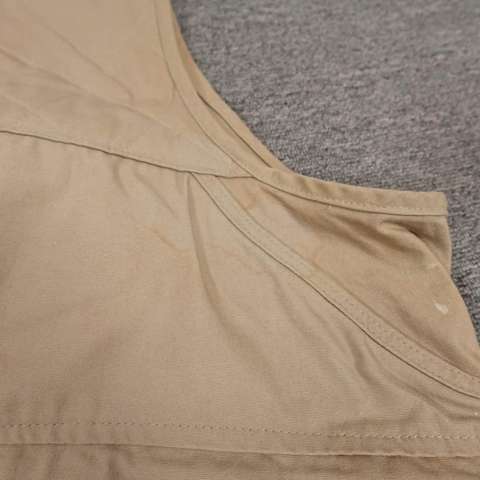 Columbia Vest Mens Large Beige Cotton Quilted Lined Pockets Full Zip F2 HM1130 - Thumbnail 2