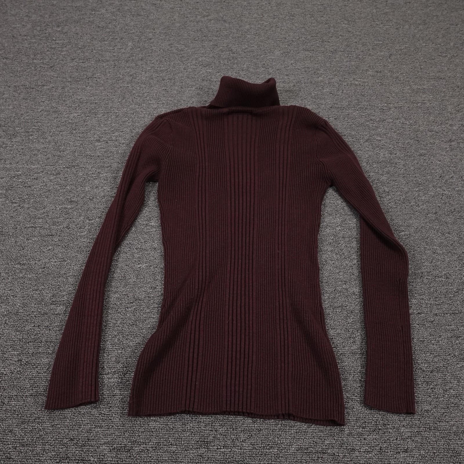 It's Our Time Sweater Womens L Red Rayon Blend Ribbed Tight Knit Pullover Y2K - Thumbnail 4
