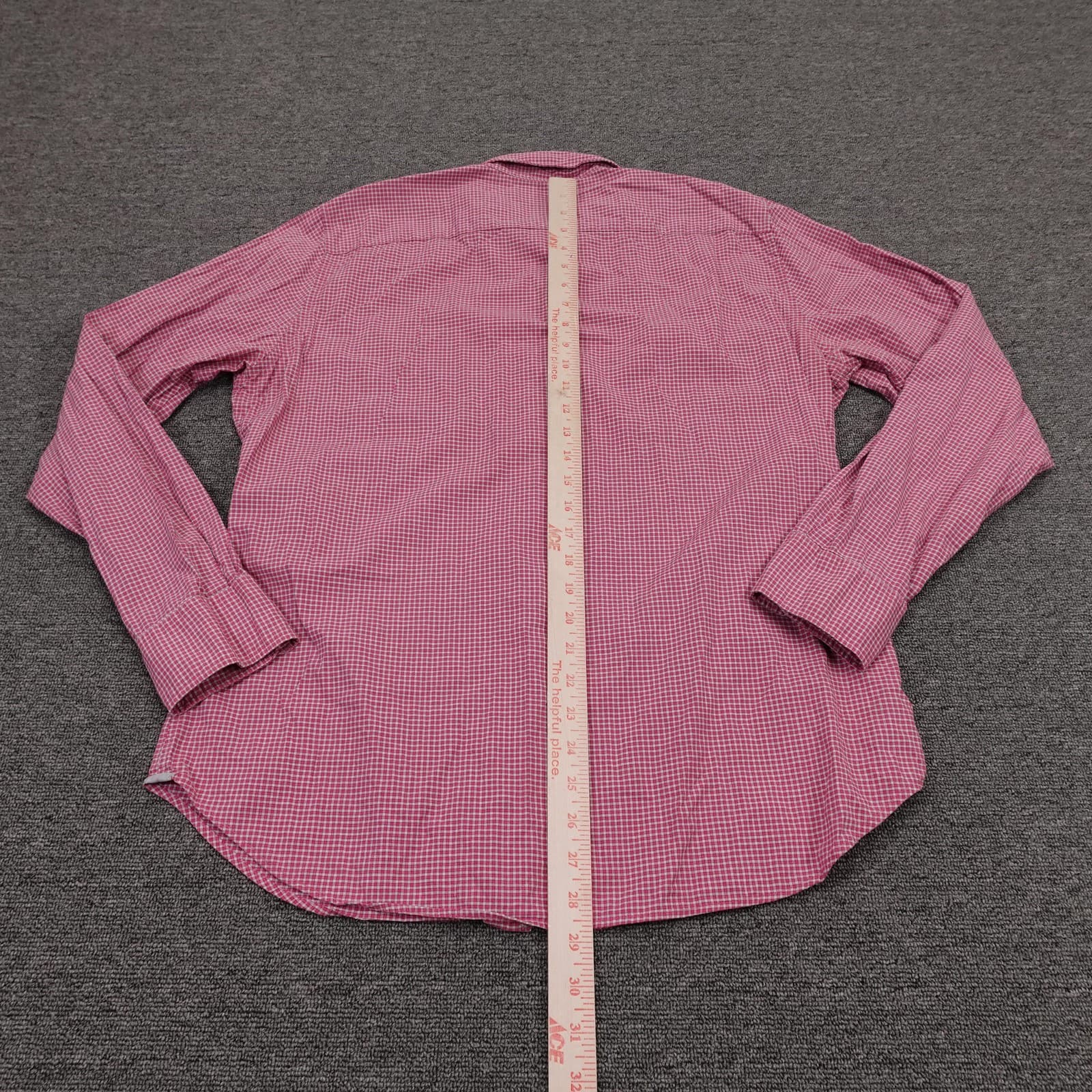 Bonobos Shirt Mens Large Pink Check Long Sleeve Button Up Slim Fit Stretch Woven - Thumbnail 5