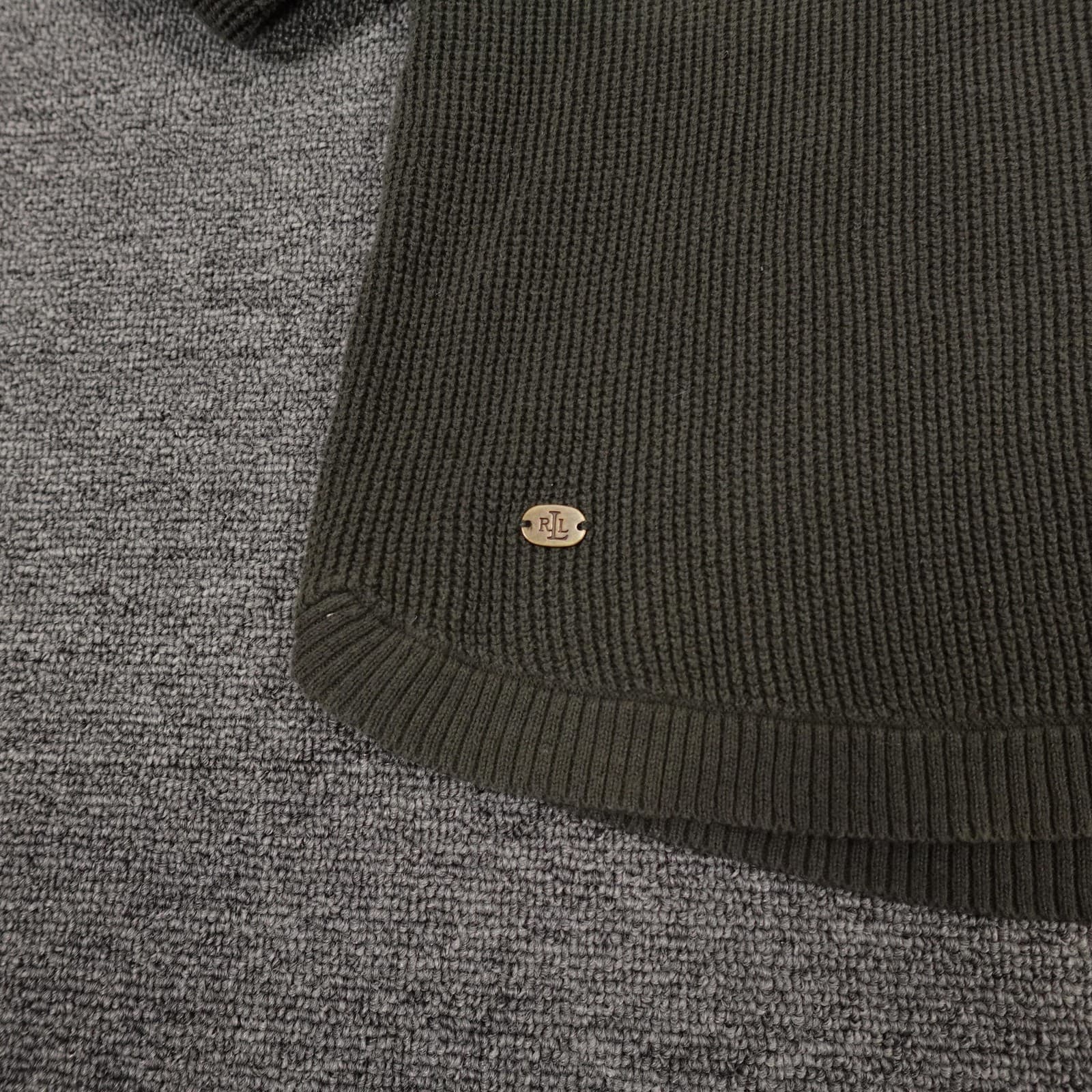 Vintage Lauren Ralph Lauren Sweater Womens Medium Green Cowl Neck Pullover Y2K - Thumbnail 2