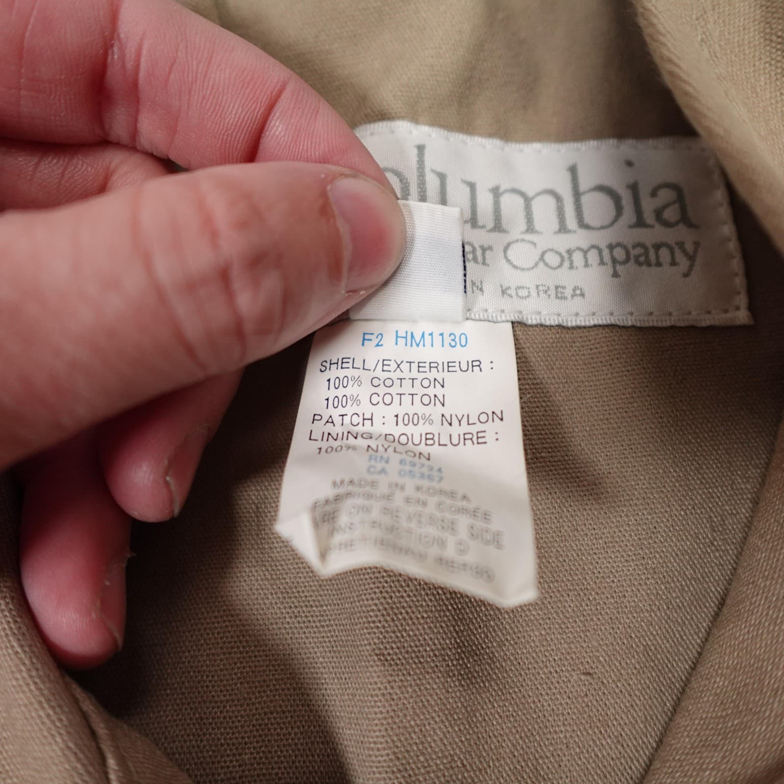 Columbia Vest Mens Large Beige Cotton Quilted Lined Pockets Full Zip F2 HM1130 - Thumbnail 4