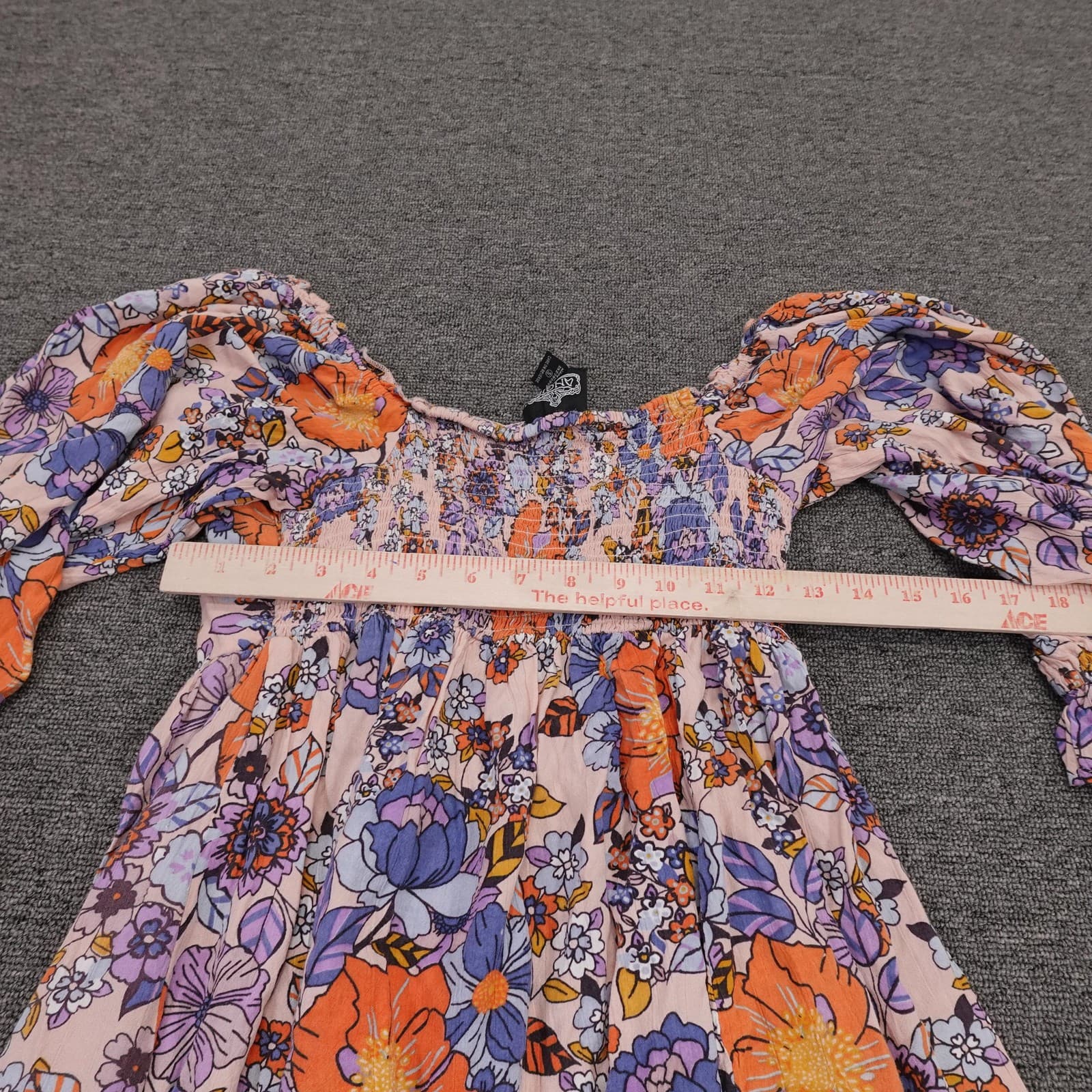 Angie Dress Womens Small Multicolor Floral Off Shoulder Hi Low Boho Sundress - Thumbnail 3