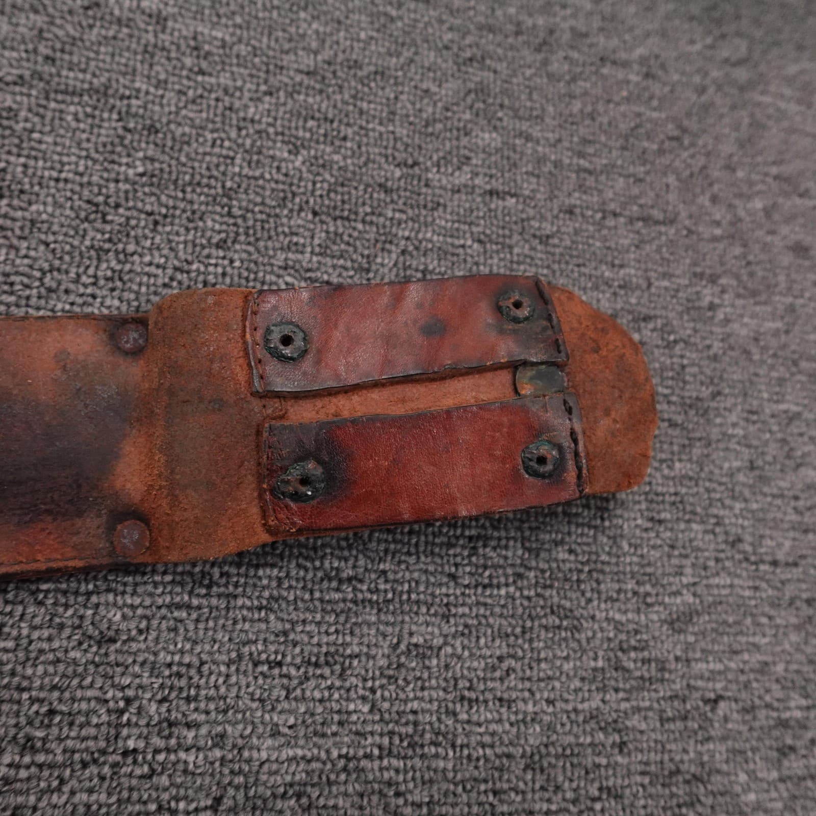 Vintage US Marked Brown Wood Handle Combat Bayonet Knife US 1902 Leather Sheath - Thumbnail 12