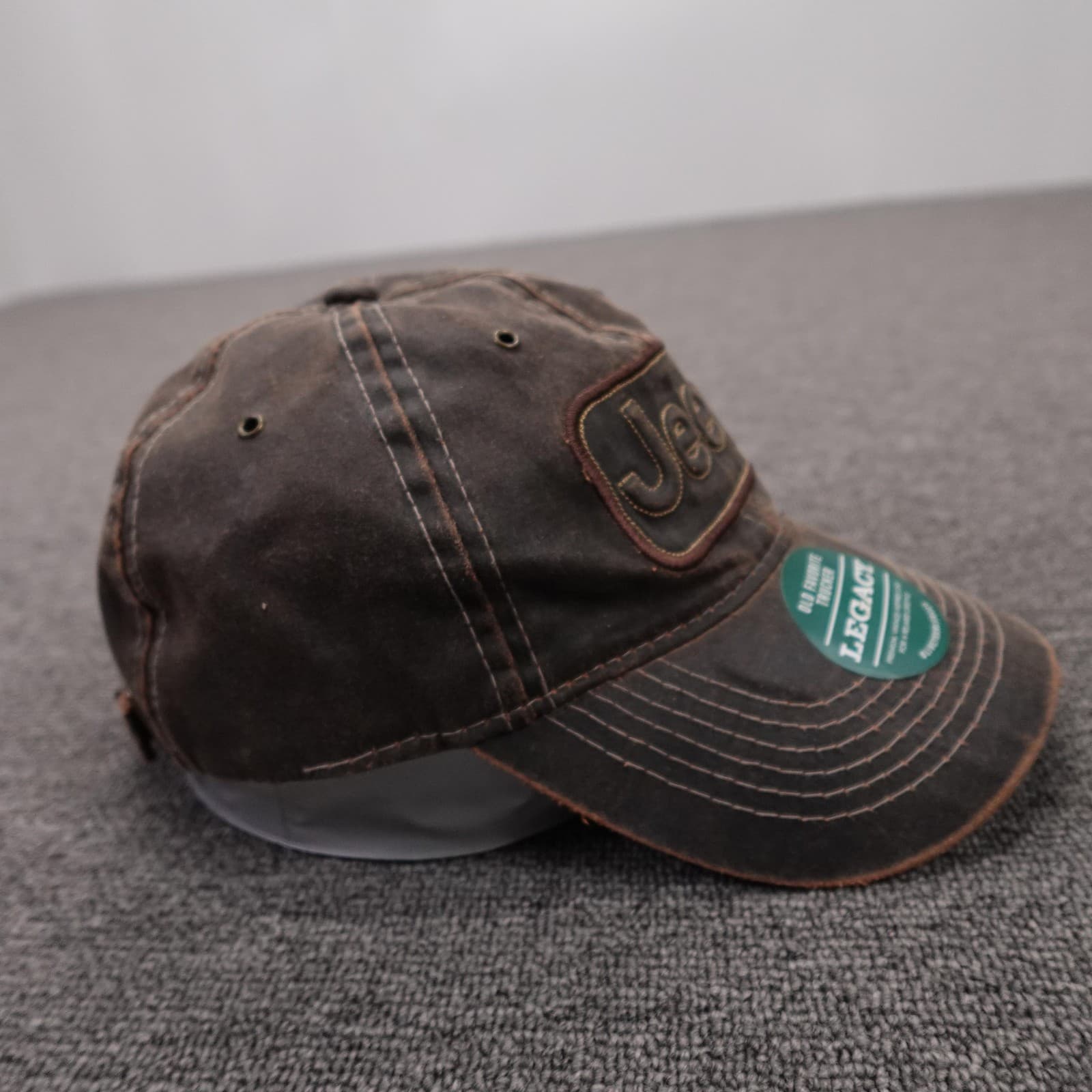 Jeep Legacy Hat Cap Strap Back Mens One Size Brown Twill Baseball Outdoor - Thumbnail 5