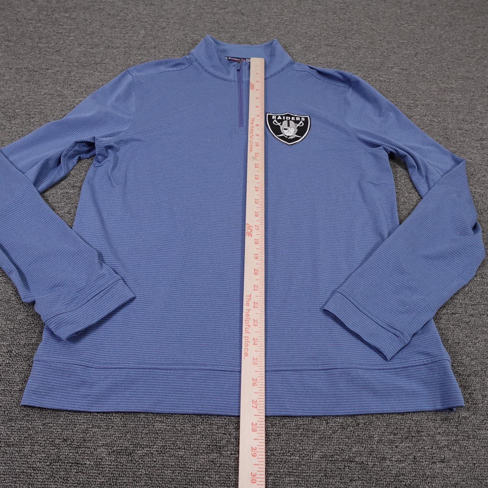 Las Vegas Raiders Shirt Mens Medium Blue NFL Football Southern Tide Quarter Zip - Thumbnail 5